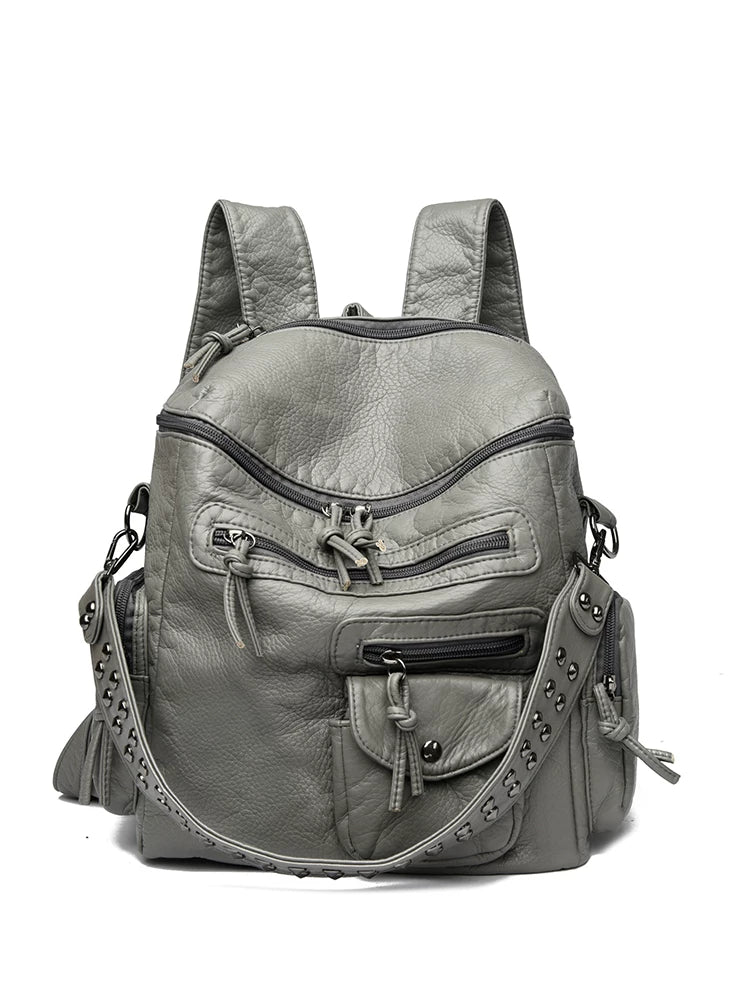 SOFT PU LEATHER BACKPACK