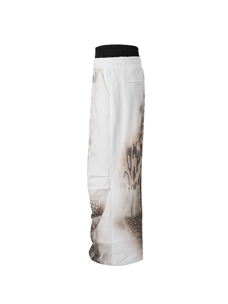 LEOPARD PRINT WIDE LEG PANTS