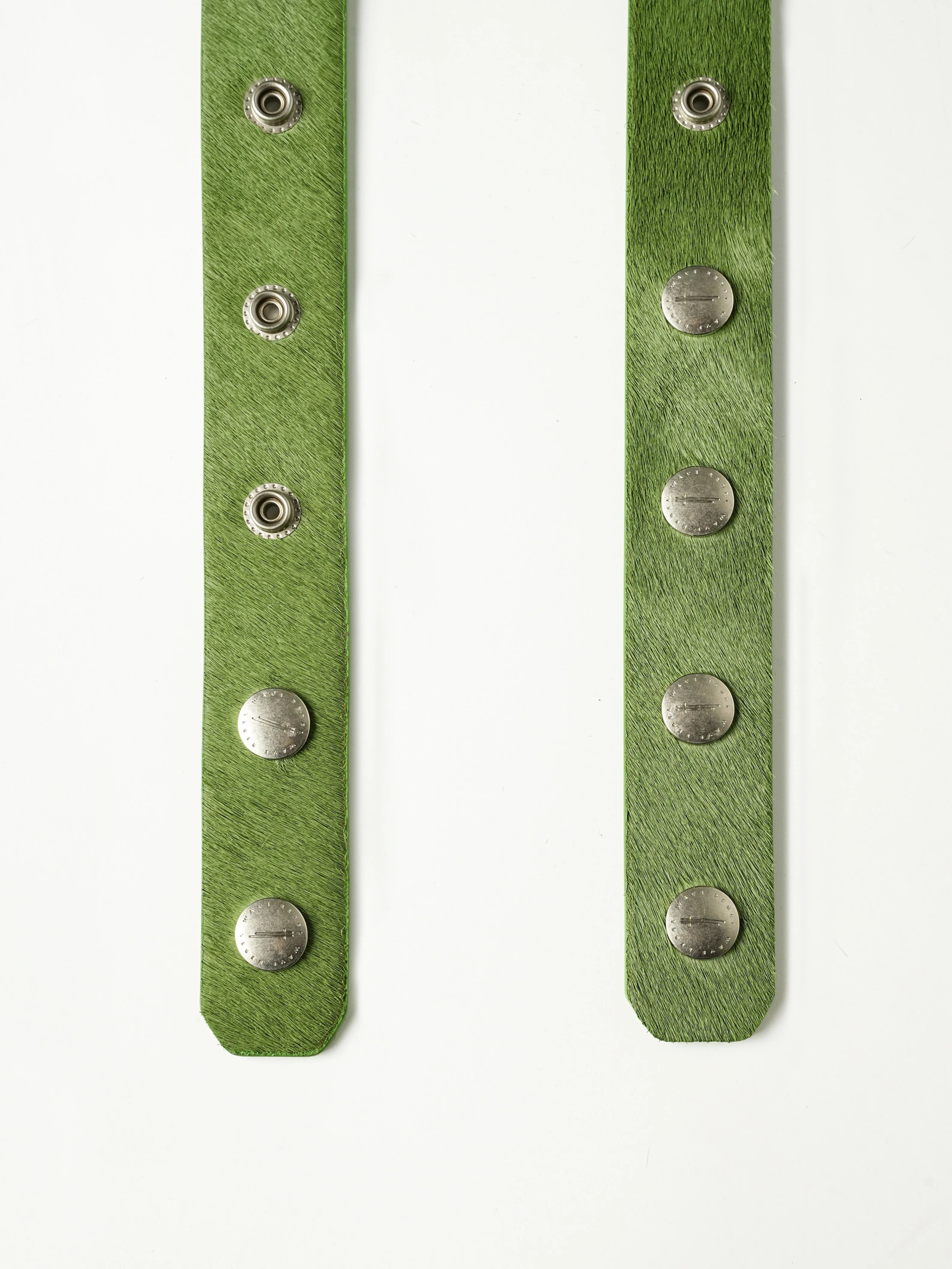 GREEN PONY HAIR BUCKLE BELT