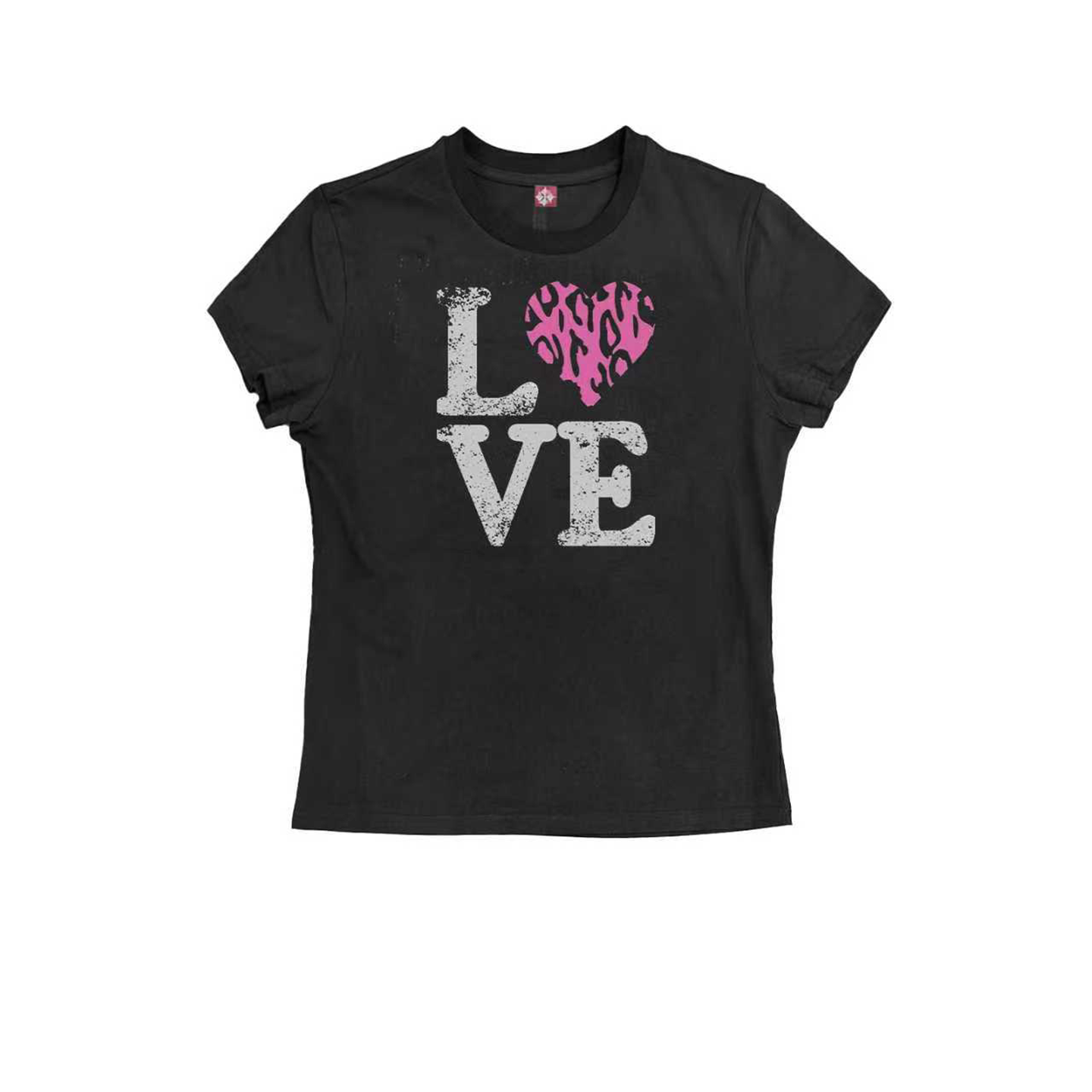 LEOPARD HEART PRINT T-SHIRT