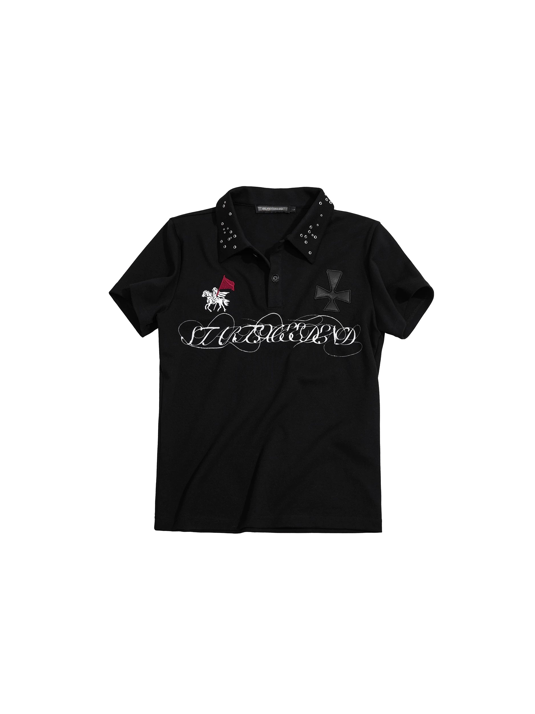 SUBCULTURE LEATHER POLO SHIRT