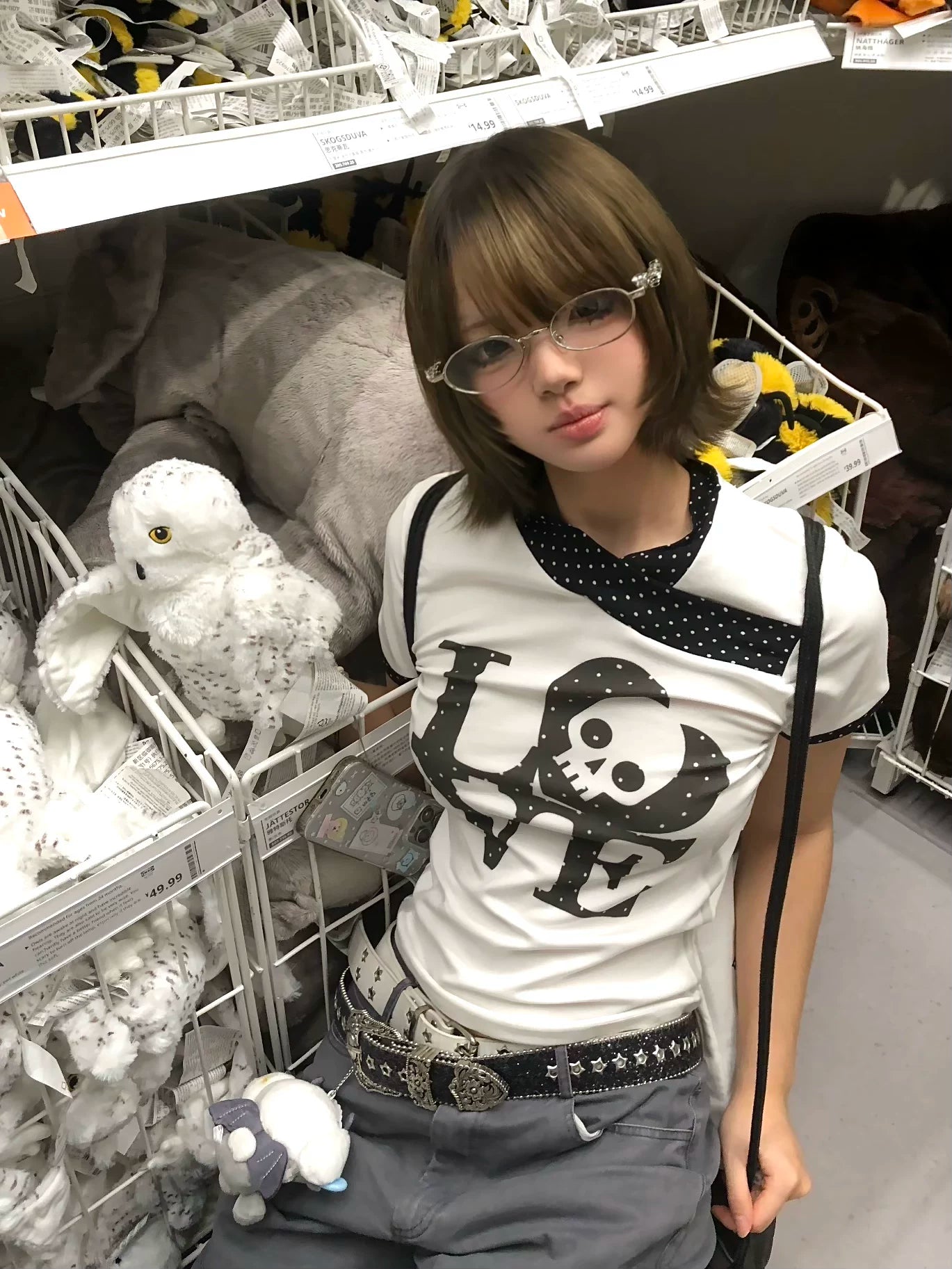Y2K SKULL DOTS T-SHIRT