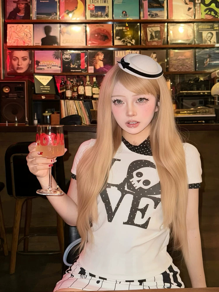 Y2K SKULL DOTS T-SHIRT