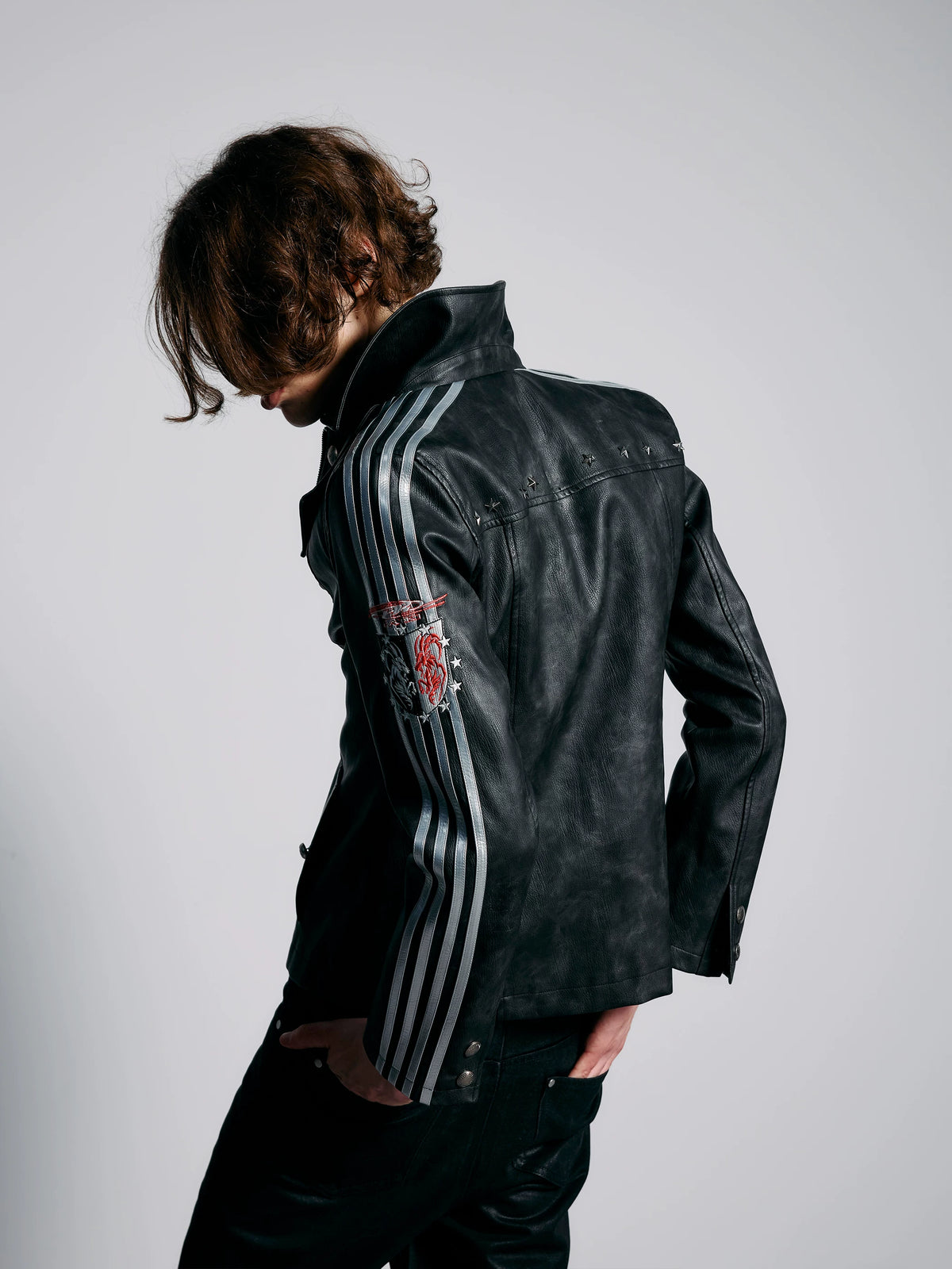 PATCHWORK SPORTY LEATHER JACKET