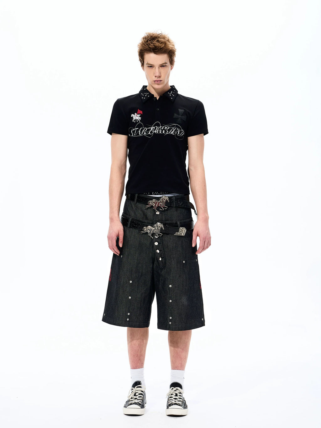 SUBCULTURE LEATHER POLO SHIRT