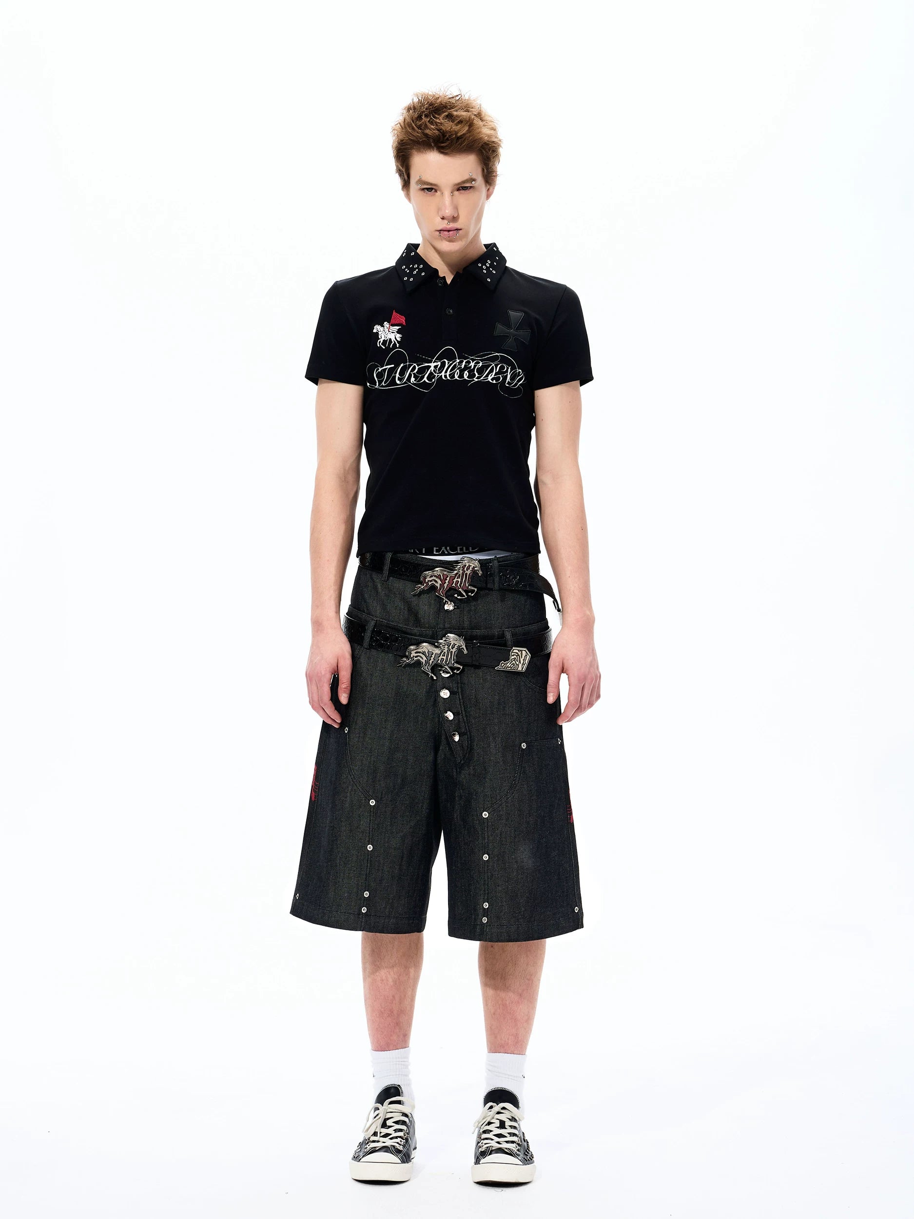 SUBCULTURE LEATHER POLO SHIRT