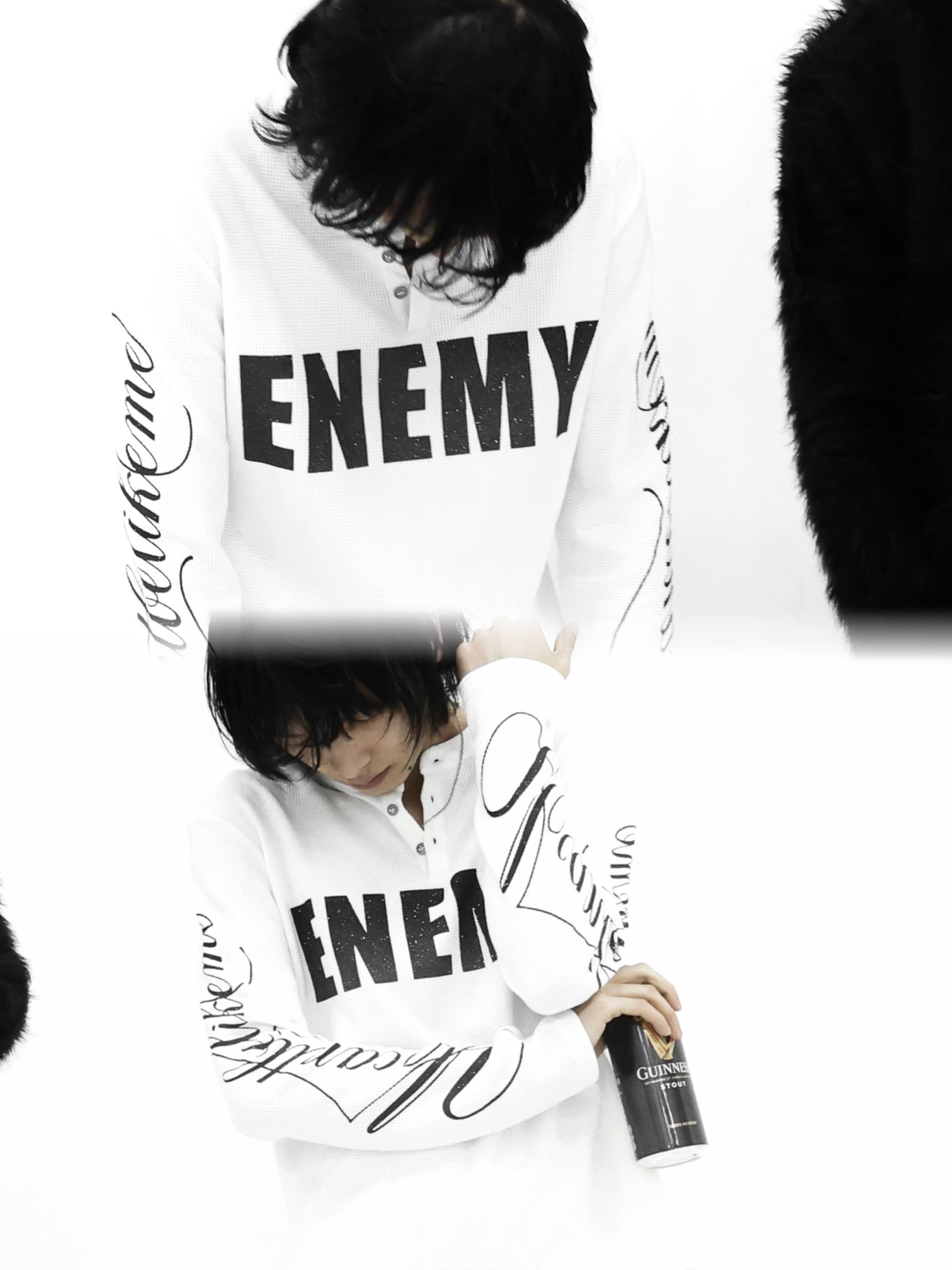 WAFFLE SLOGAN LONG SLEEVE TEE