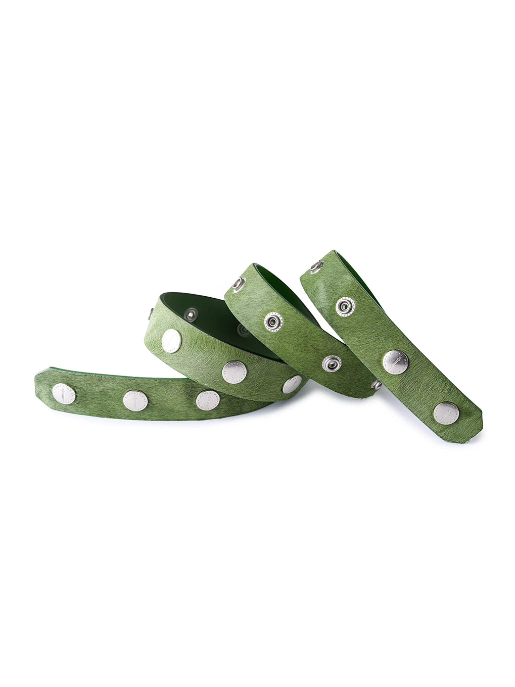 GREEN PONY HAIR BUCKLE BELT