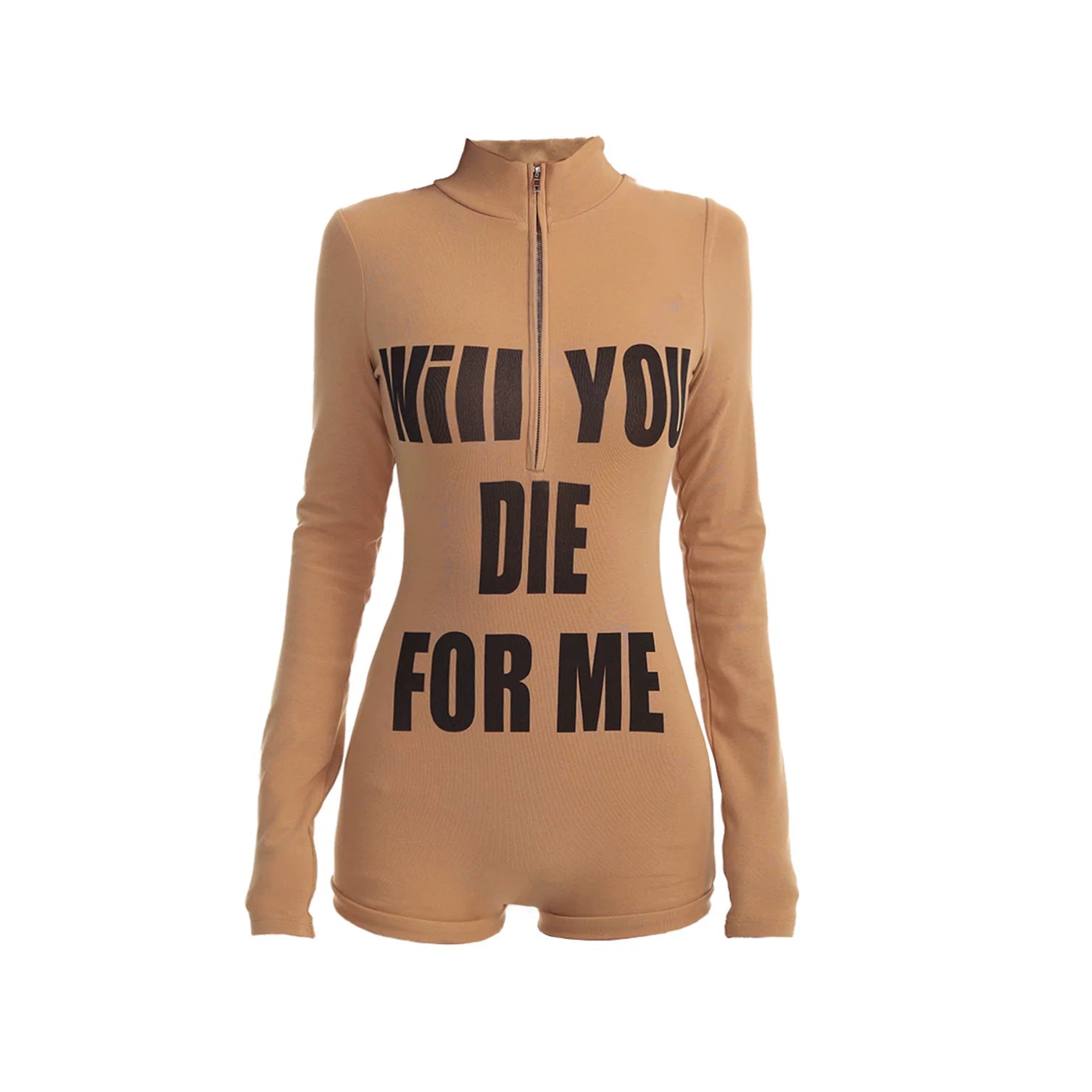 FIGURE-HUGGING LONG SLEEVE JUMPSUIT