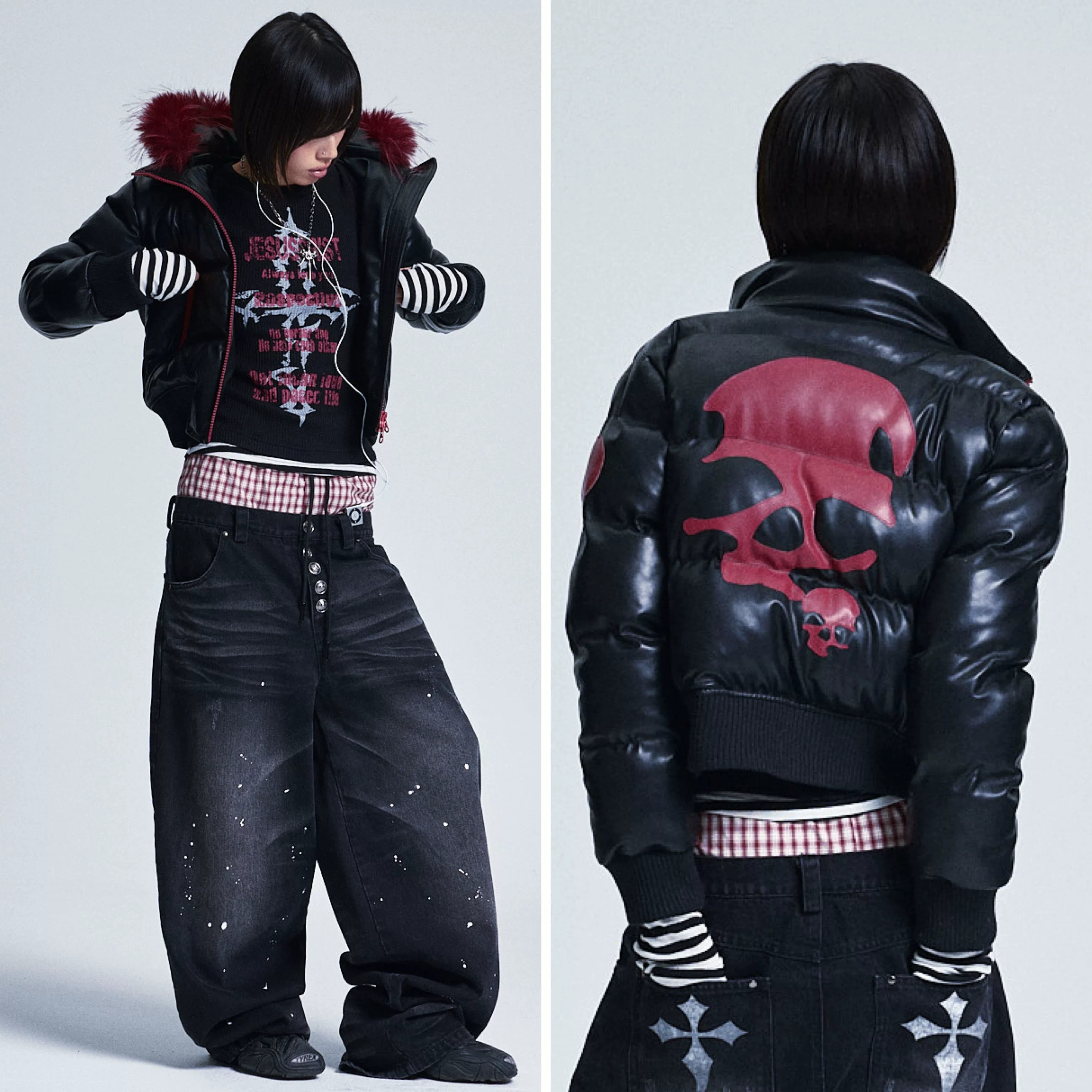 COLORFUL PATCHWORK FUR COLLAR JACKET