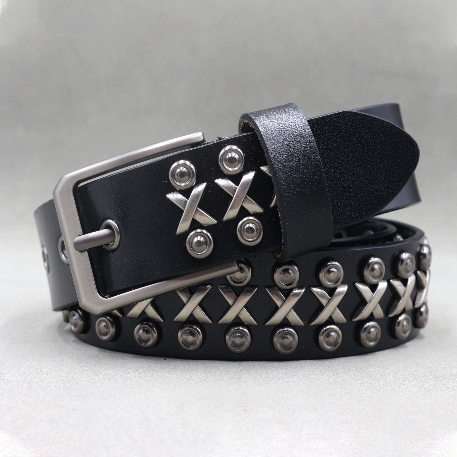STITCH STUDDED BELT