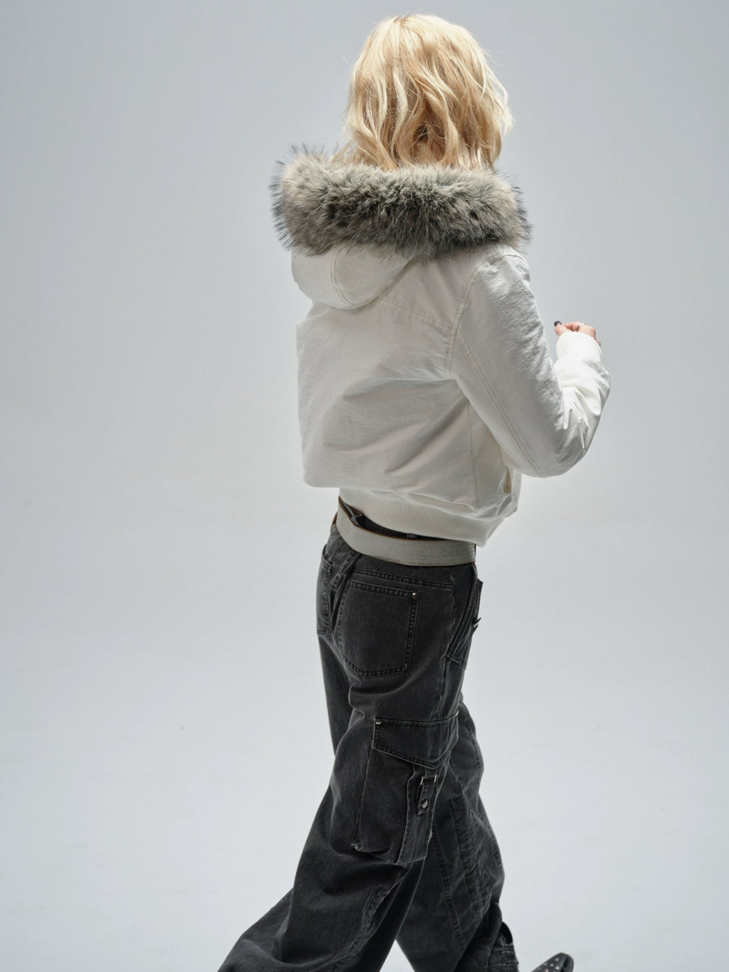 FAUX FUR HOODED JACKET