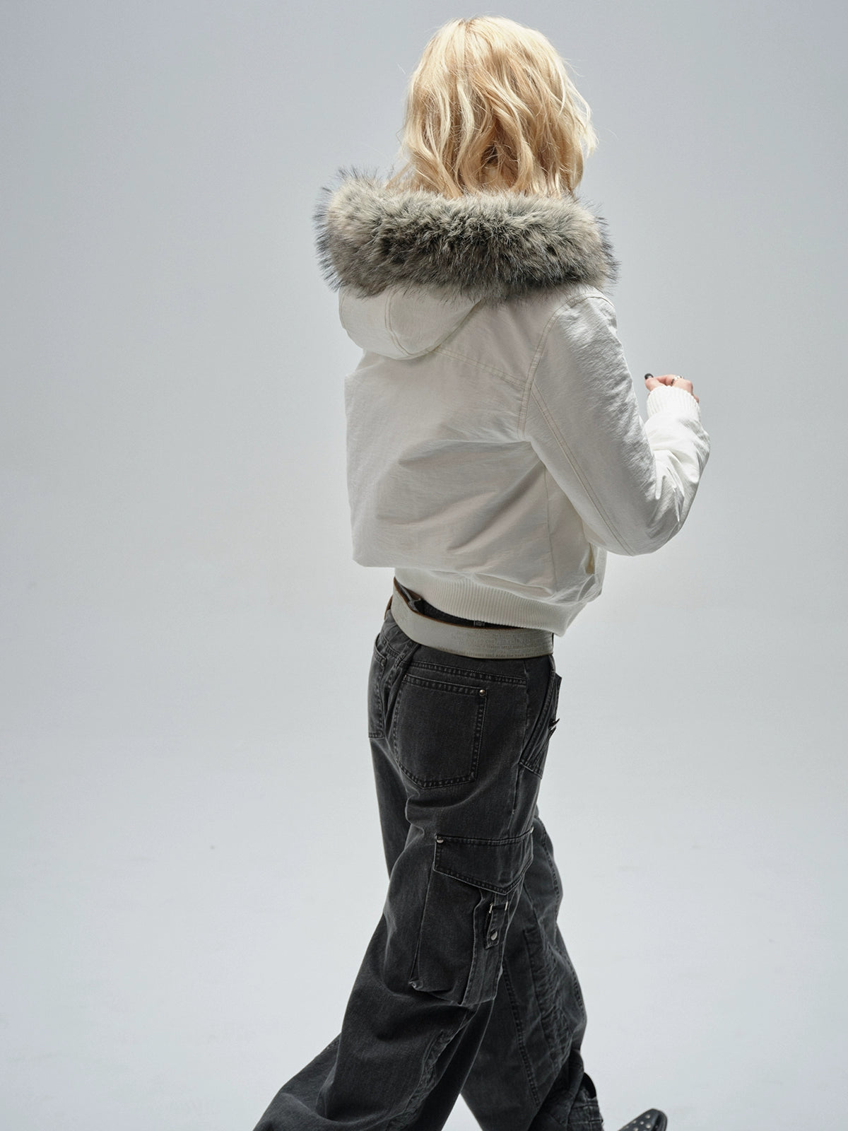 FAUX FUR HOODED JACKET