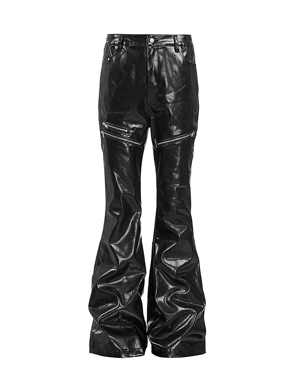 LIQUID METAL ZIPPER WAX PANTS
