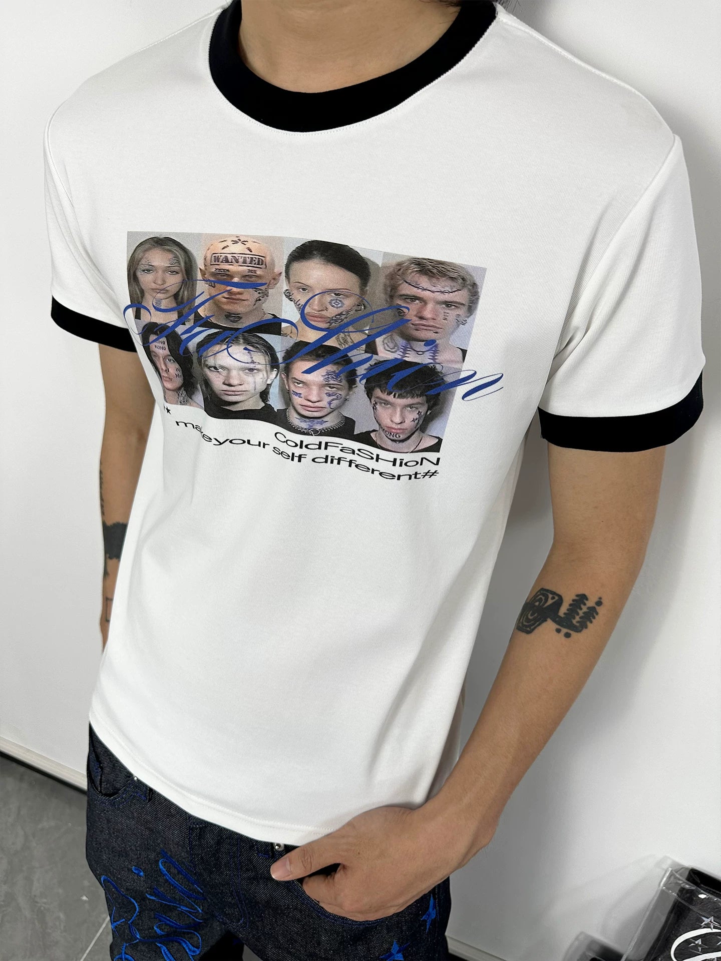 FASCINATING PRINTED SHOULDER T-SHIRT