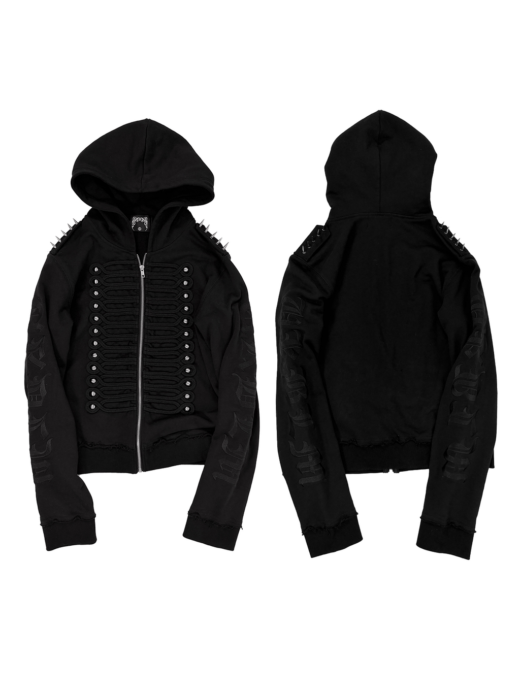 STUDDED ZIPPER HOODIE 2000S STYLE