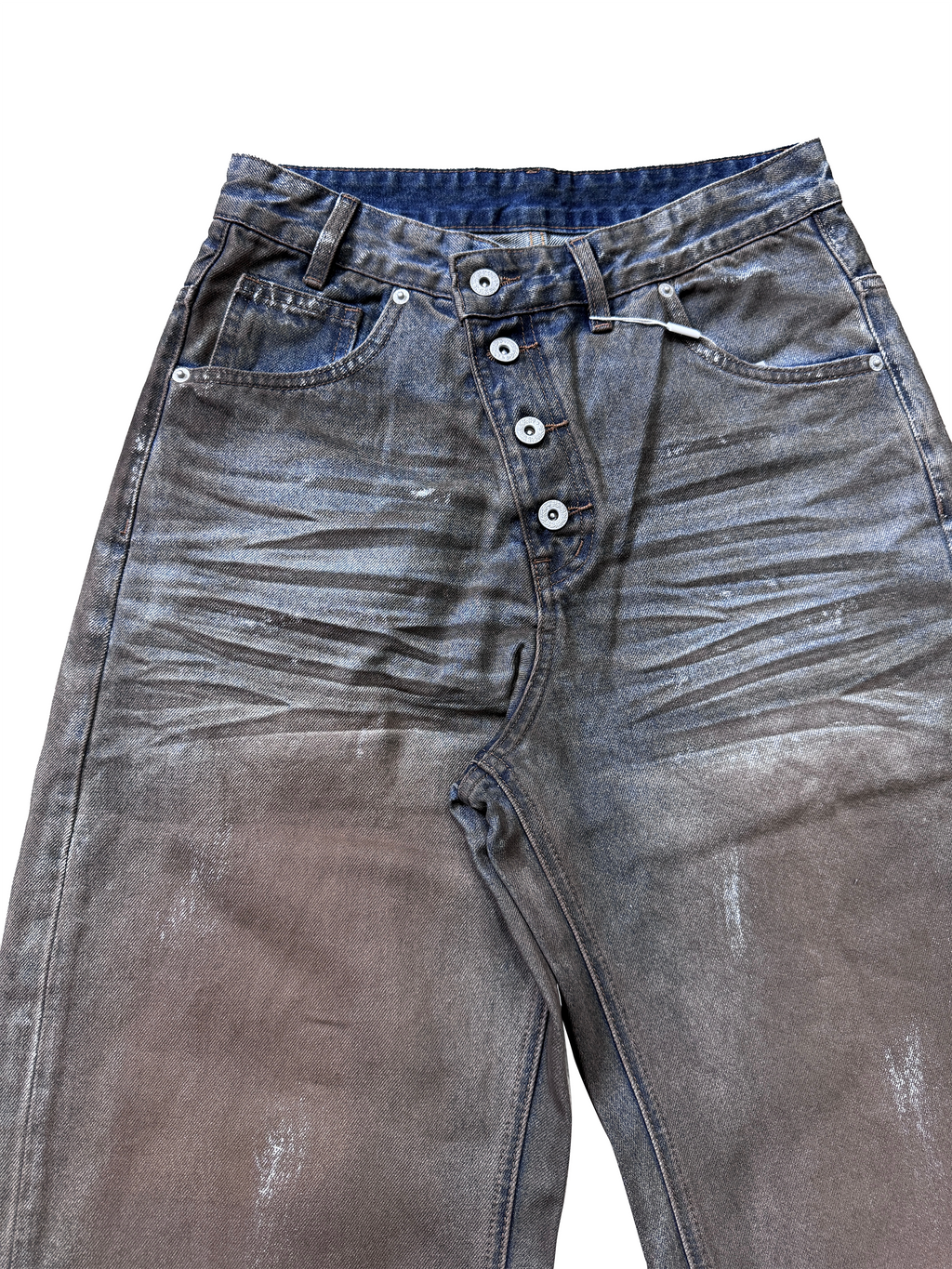 DISTRESSED BLUE BATIK JEANS