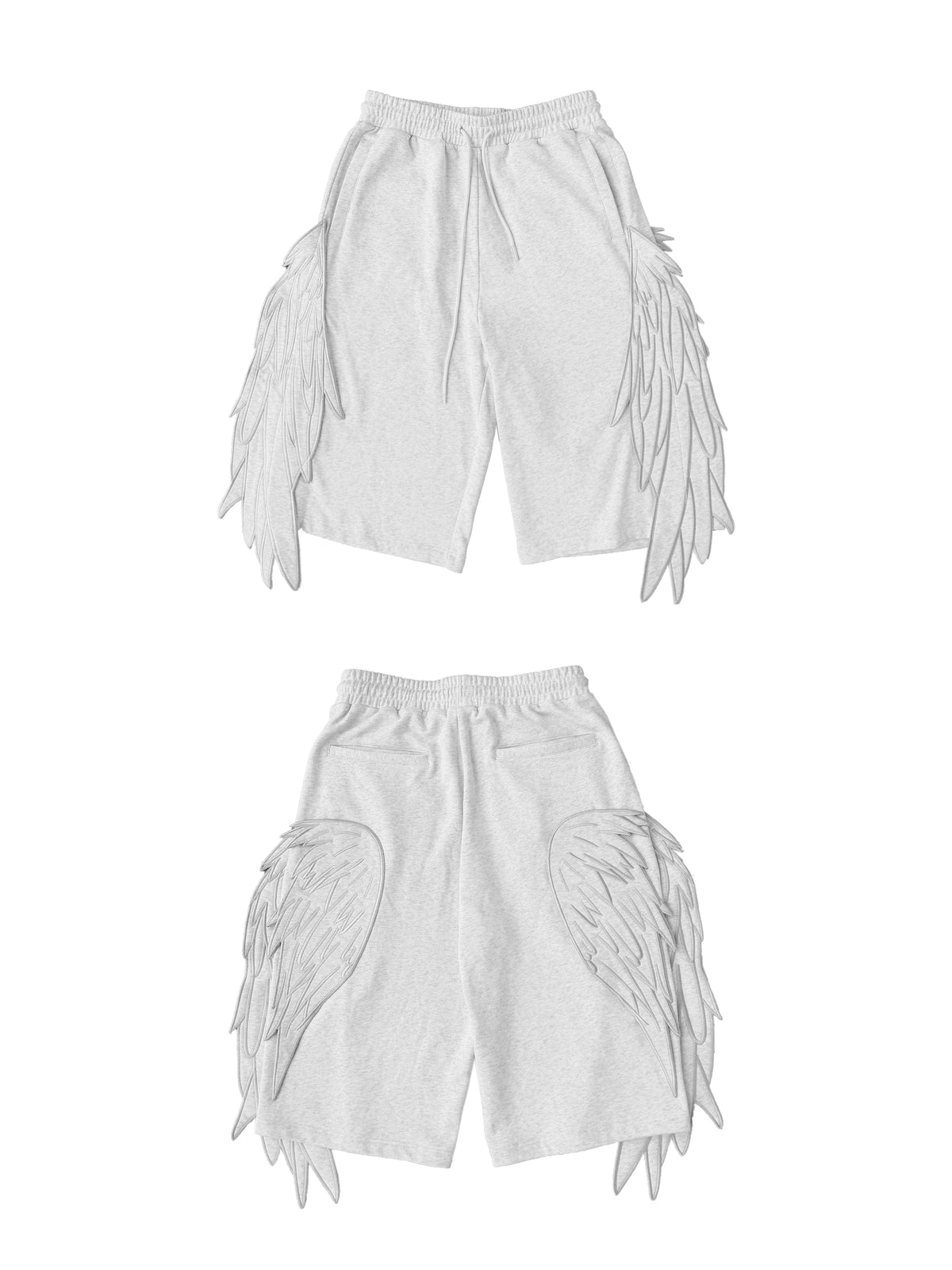 ANGEL-WING PATCHWORK SHORTS