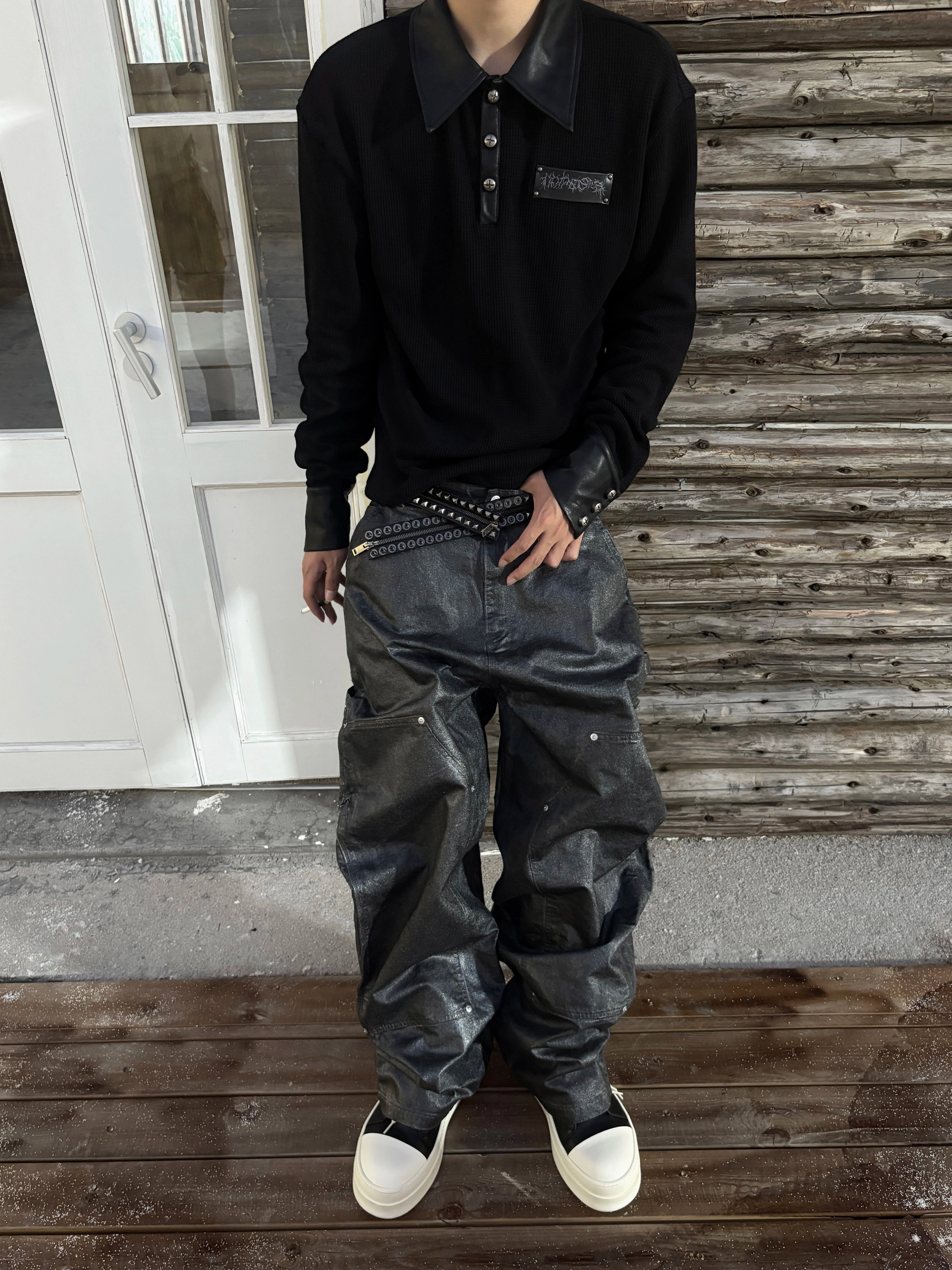 SANSKRIT STUDDED POLO SHIRT