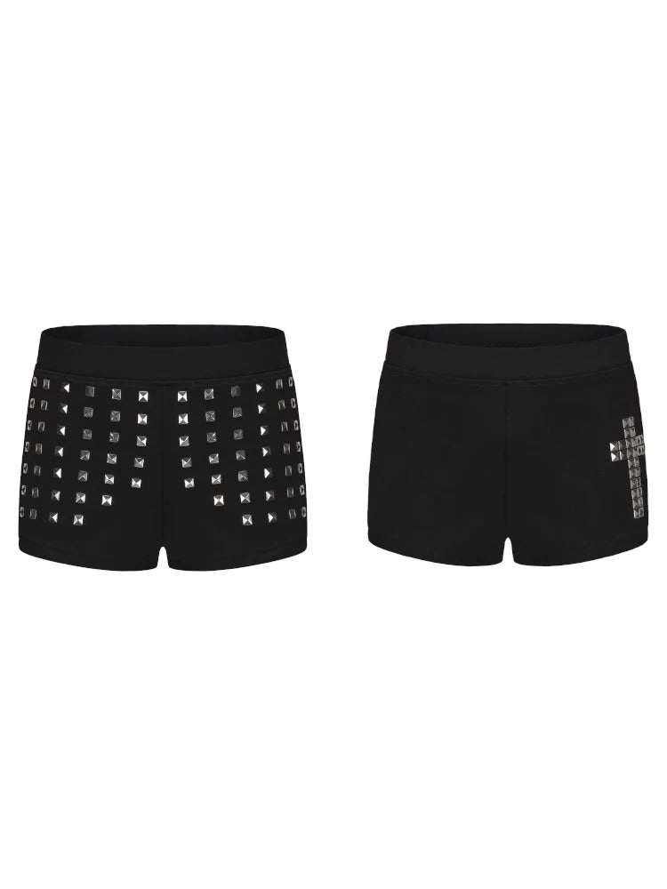 STUDDED LOW WAIST CROSS SHORTS