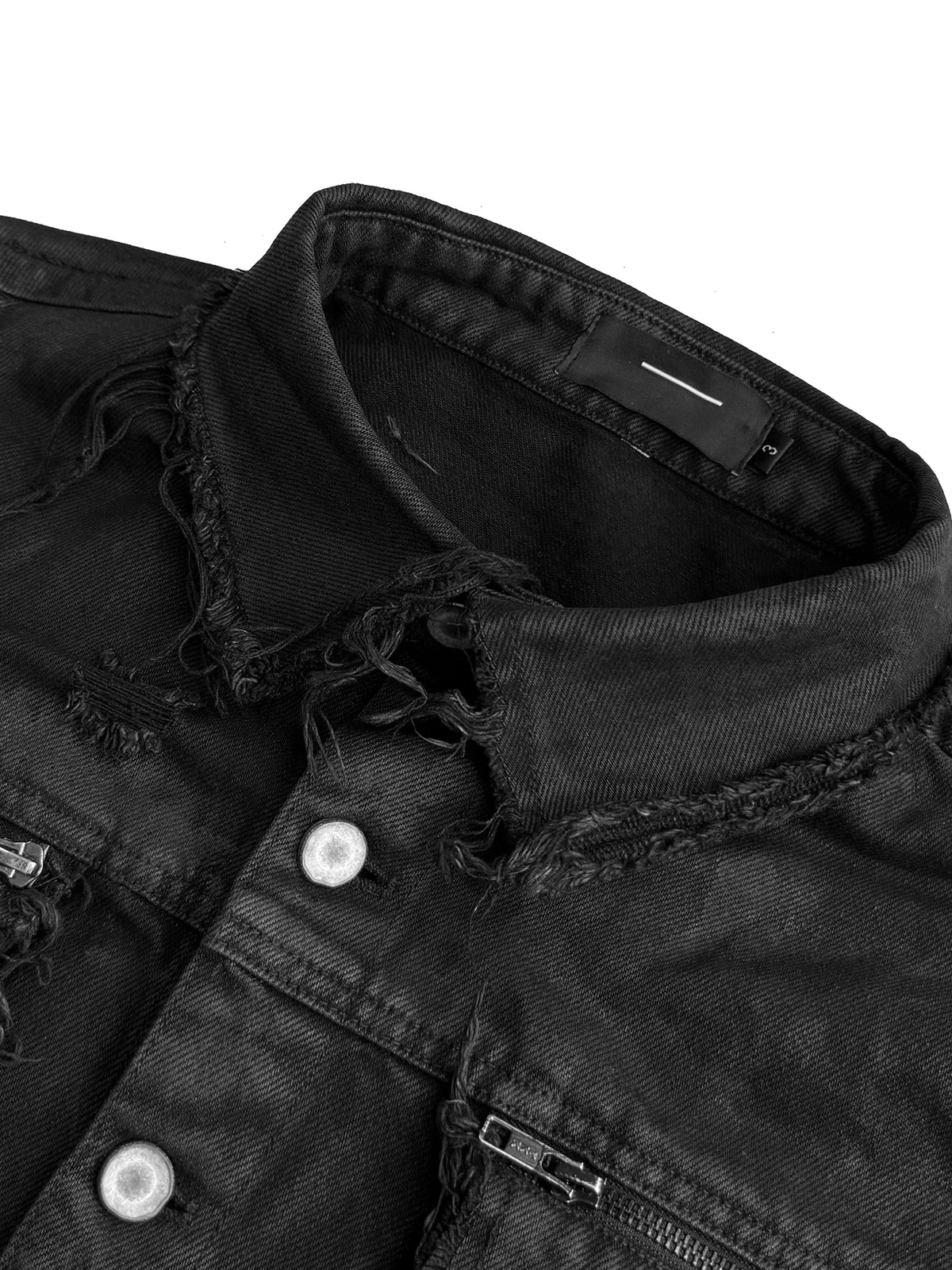 DISTRESSED WAXED DENIM JACKET