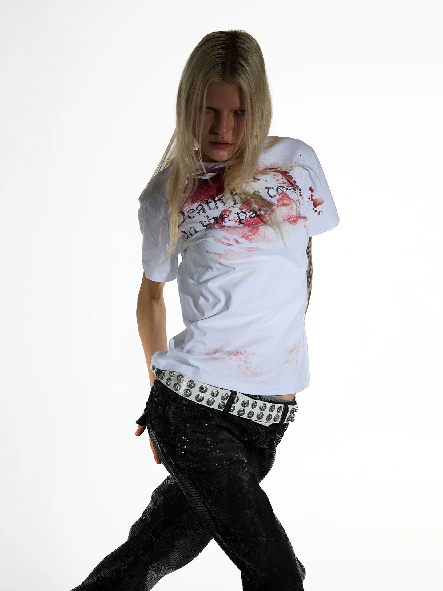 DISTRESSED BLOOD STAINED TEE