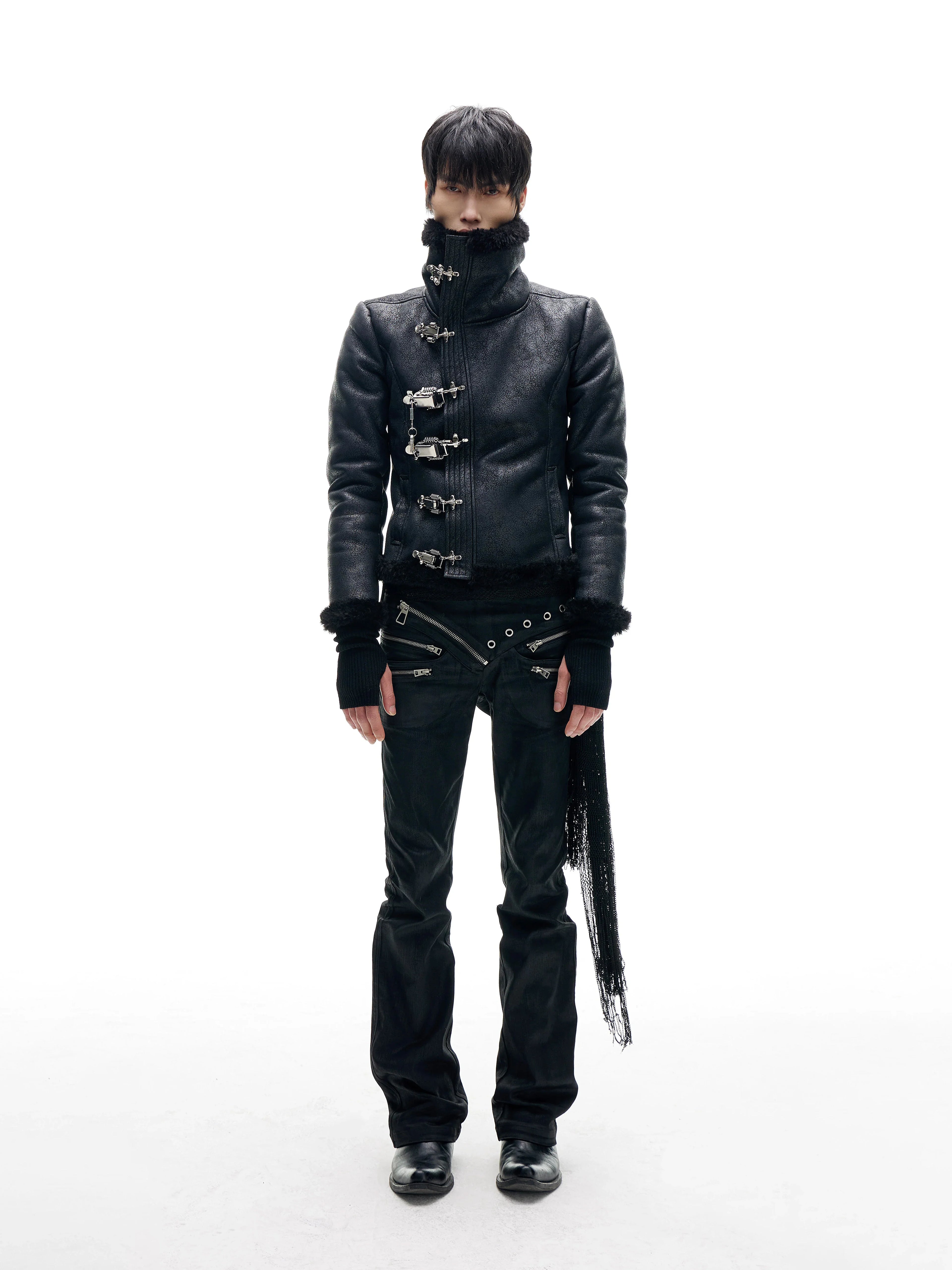 HIGH COLLAR TWO-WAY COAT