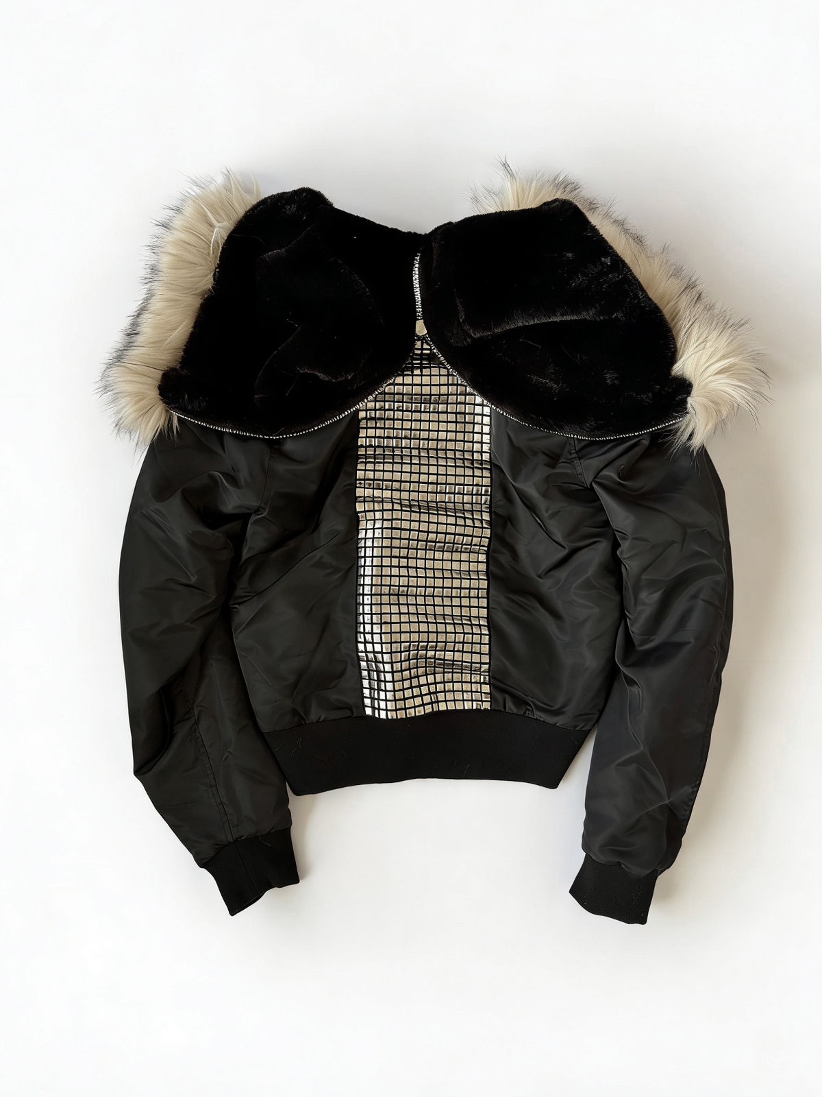 STUDDED NYLON FLIGHT JACKET