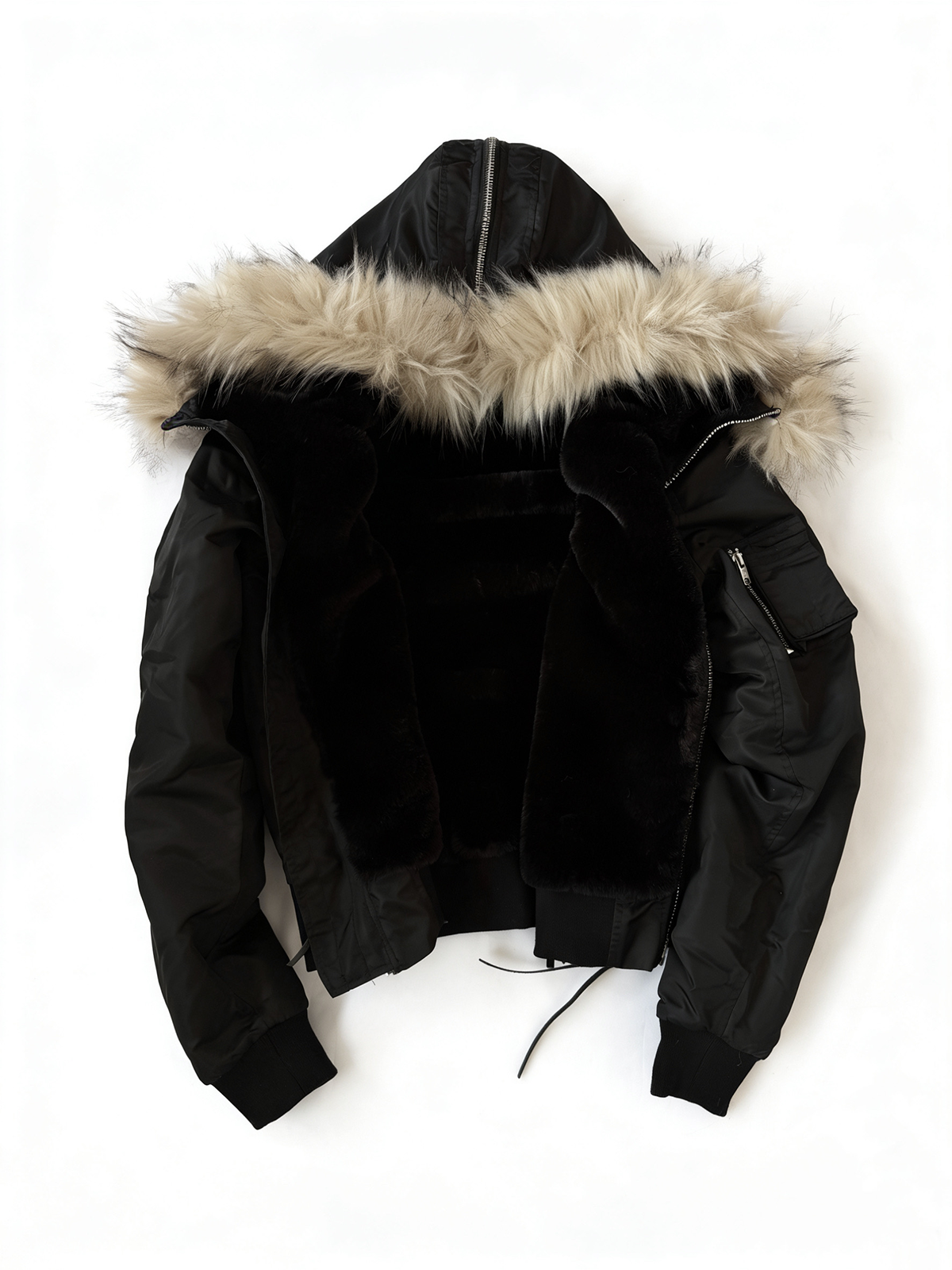 STUDDED NYLON FLIGHT JACKET