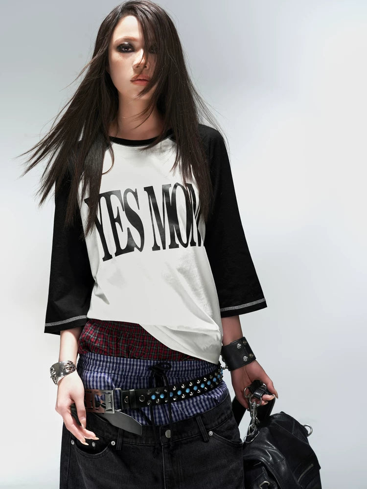 PATCHWORK PRINTED SLEEVE T-SHIRT
