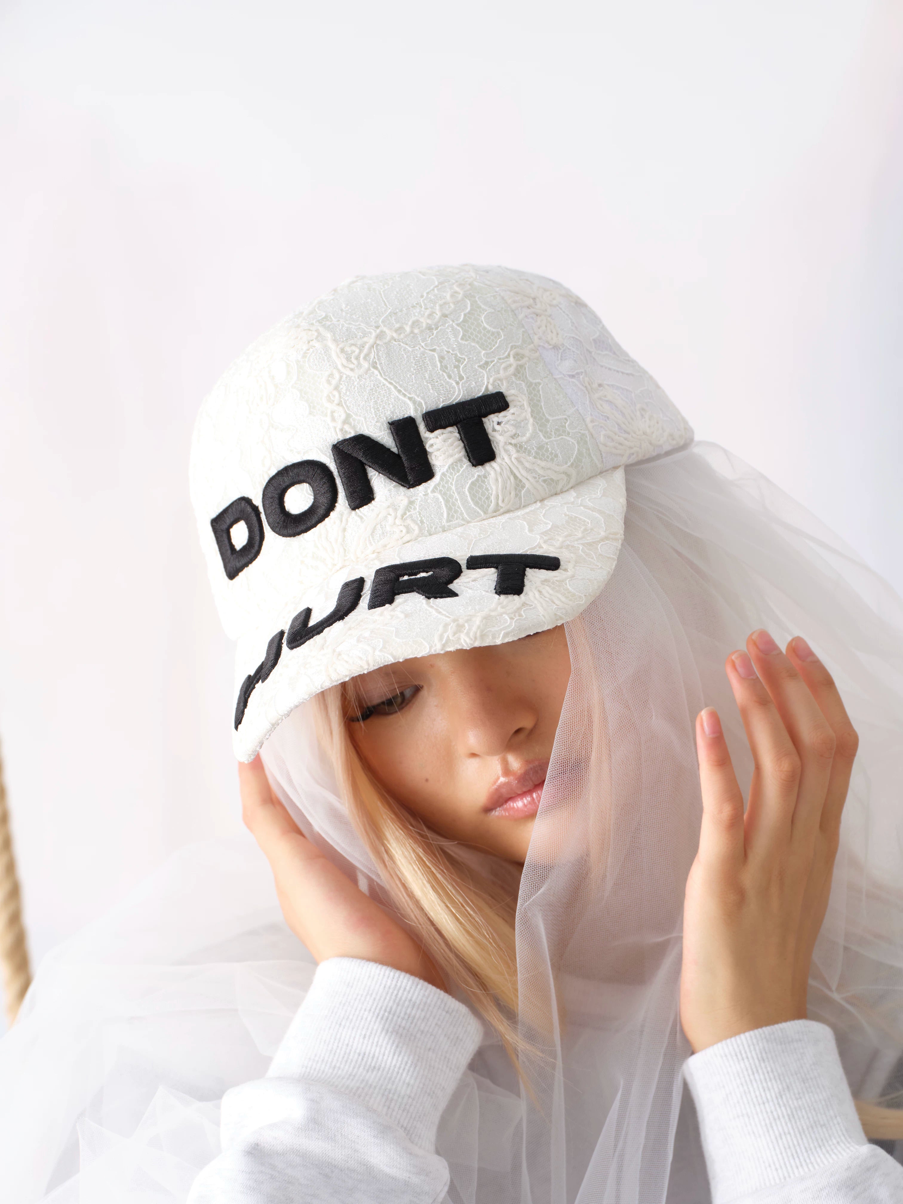 EMBROIDERED LACE BASEBALL CAP