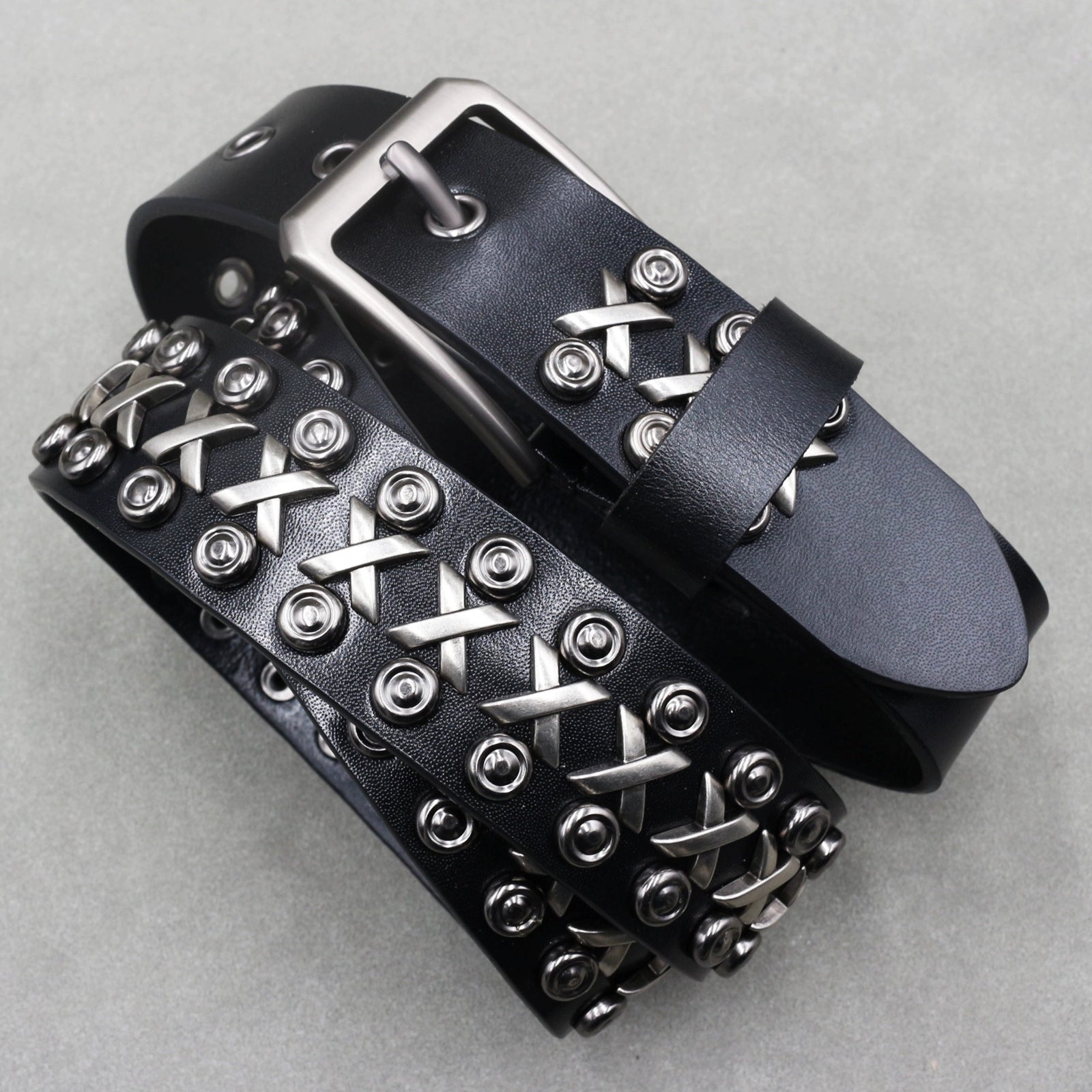 STITCH STUDDED BELT