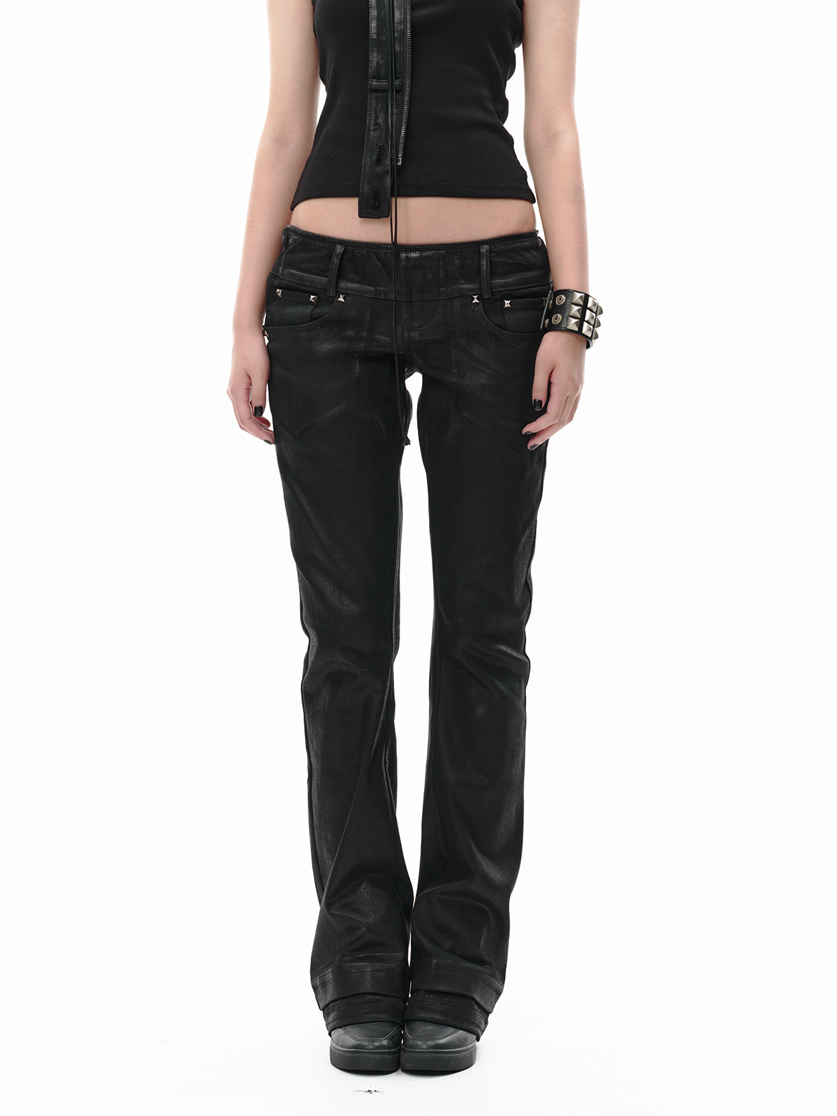 WAXED SLIM-FIT JEANS