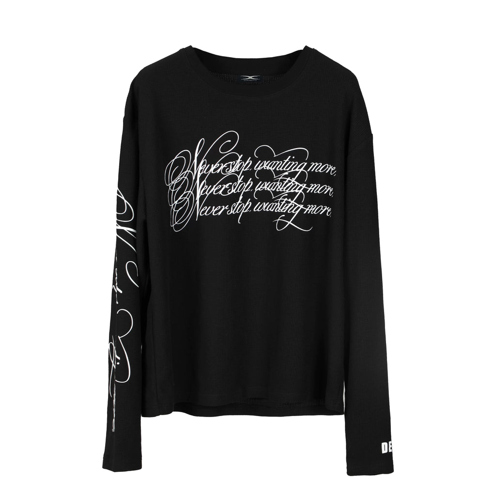 EMBROIDERED DESIRE SLOGAN T-SHIRT