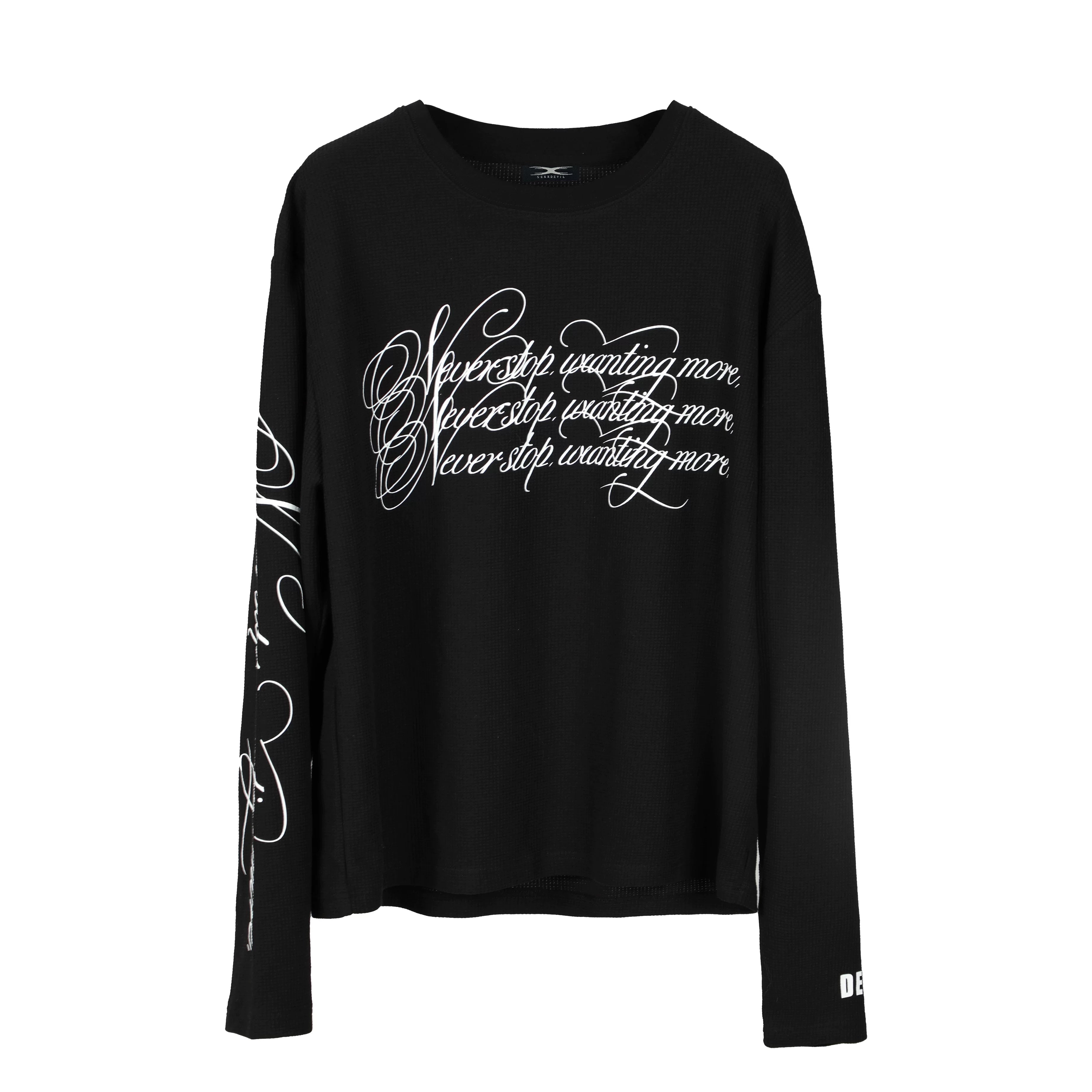 EMBROIDERED DESIRE SLOGAN T-SHIRT