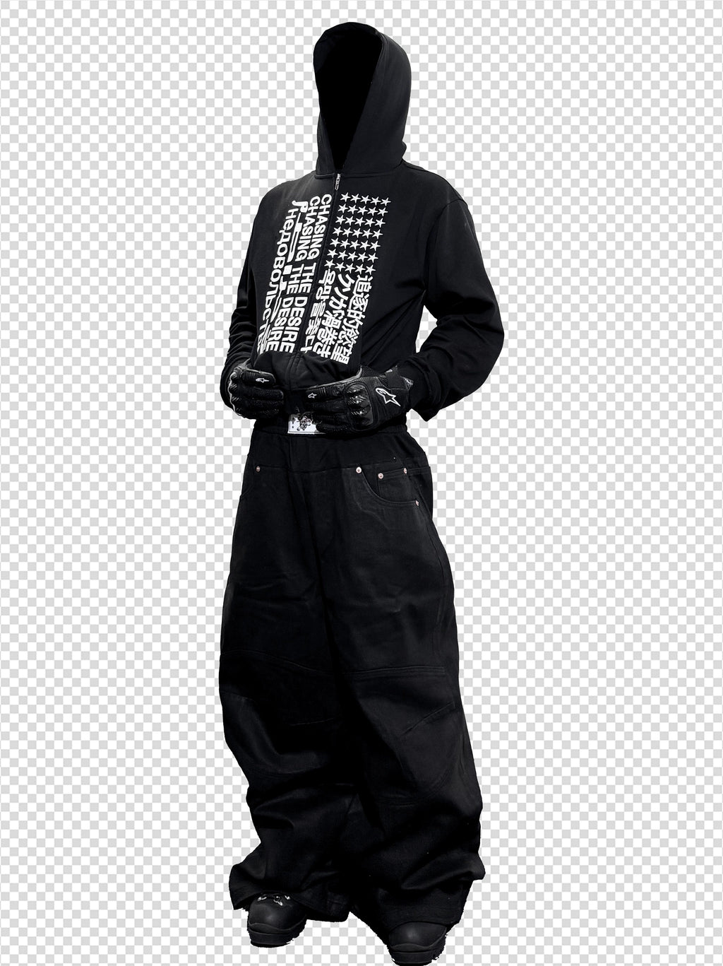 CHASING ZIP HOODIE [BLACK]