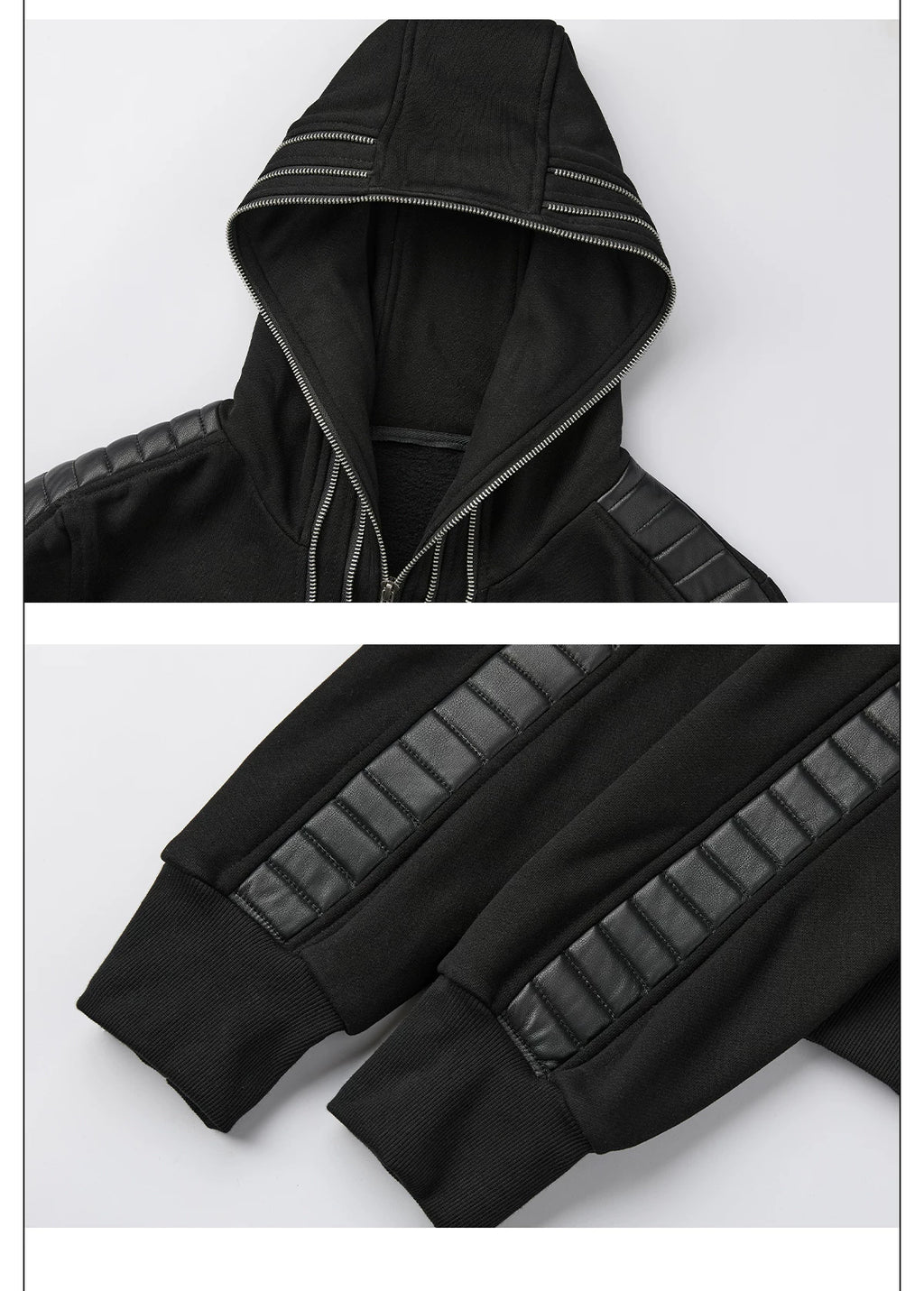 MULTI ZIP QUILTED PANEL HOODIE 商品写真 3