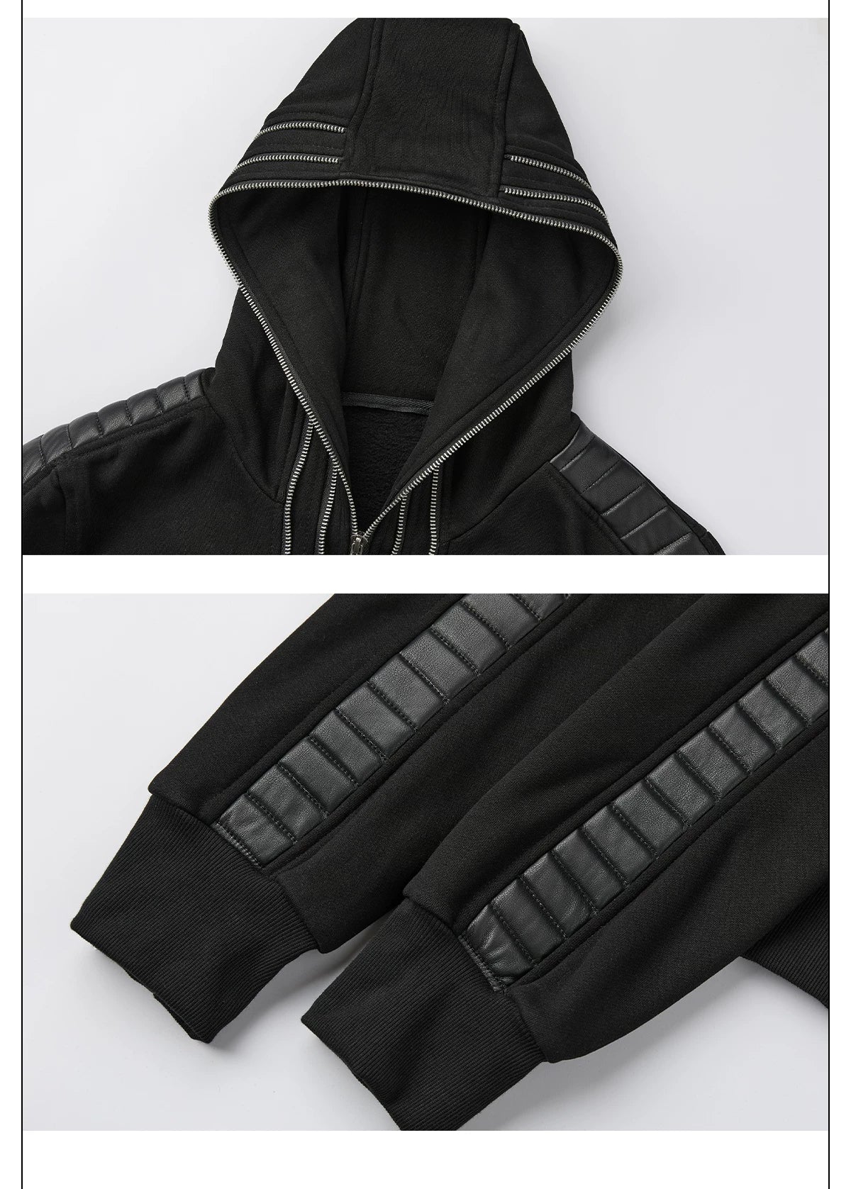 MULTI ZIP QUILTED PANEL HOODIE 商品写真 3