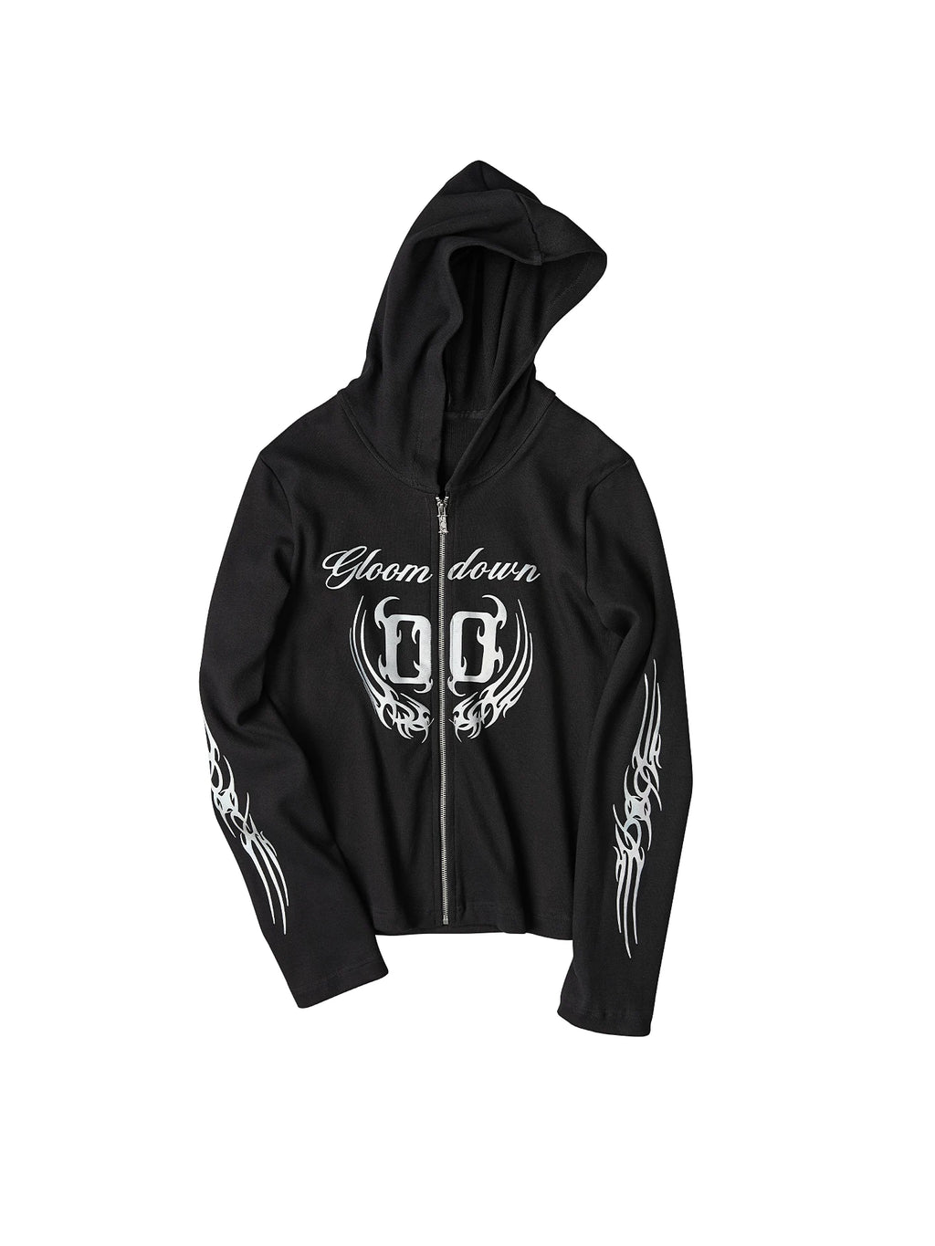 RIBBED GRAPHIC ZIP HOODIE 前面