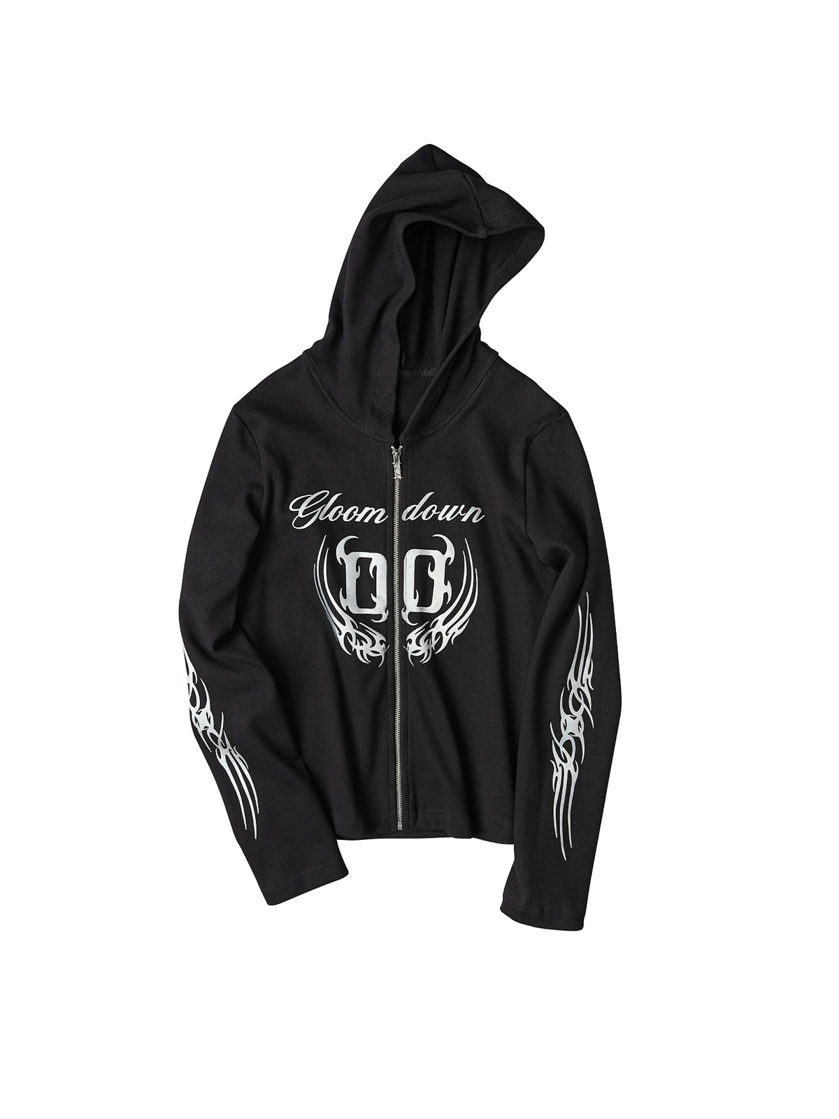 RIBBED GRAPHIC ZIP HOODIE 前面