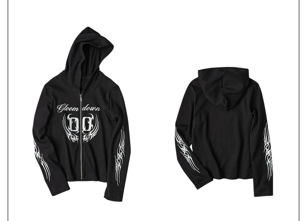 RIBBED GRAPHIC ZIP HOODIE 商品写真 2