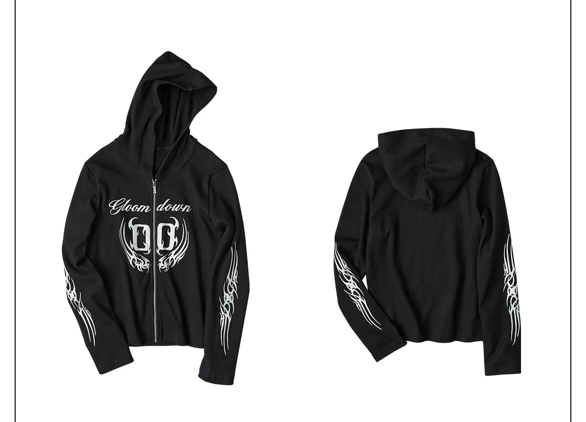 RIBBED GRAPHIC ZIP HOODIE 商品写真 2