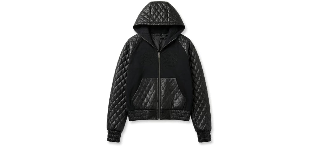 QUILTED PANEL ZIP HOODIE 前面