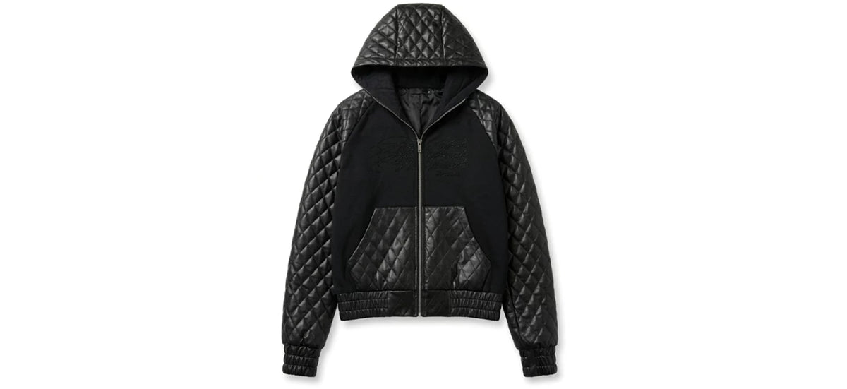 QUILTED PANEL ZIP HOODIE 前面