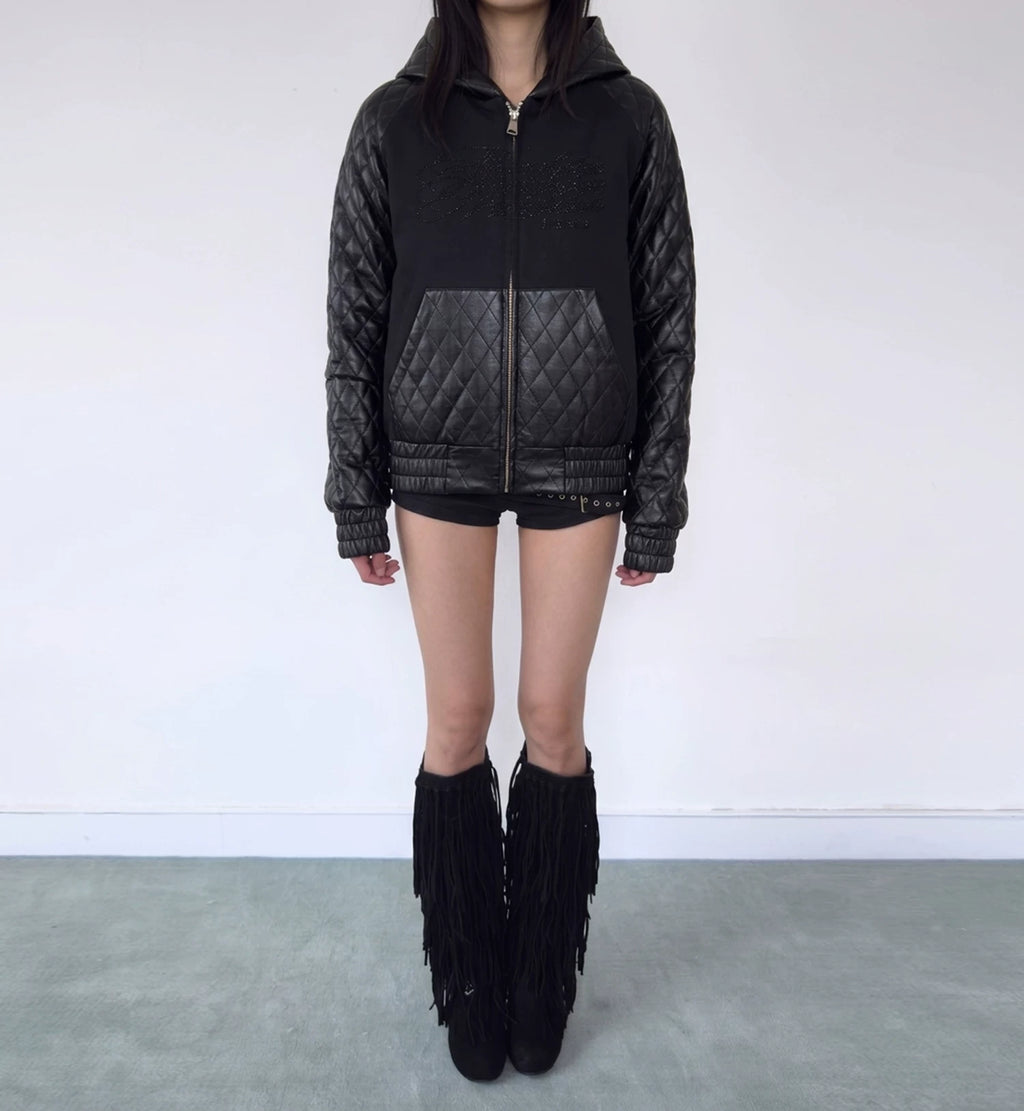 QUILTED PANEL ZIP HOODIE 商品写真 3