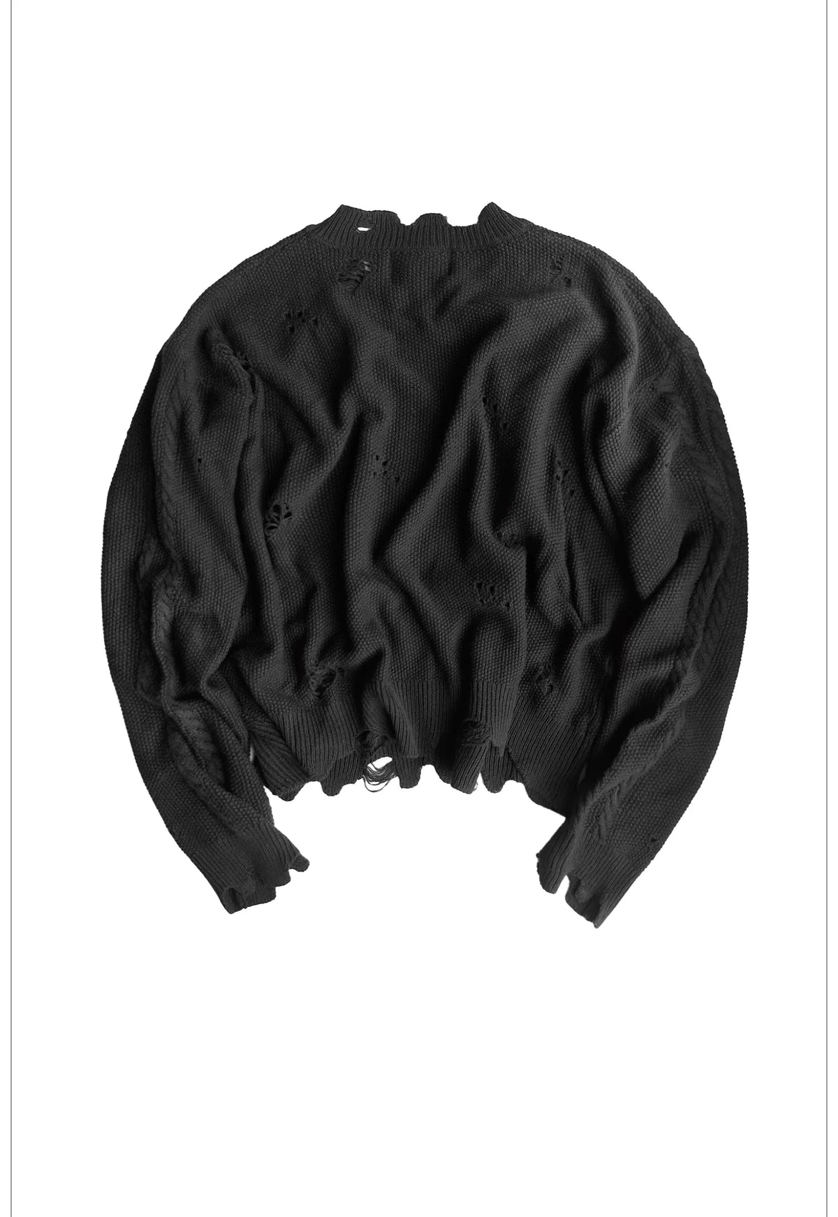 DISTRESSED CROSS KNIT SWEATER 商品写真 2