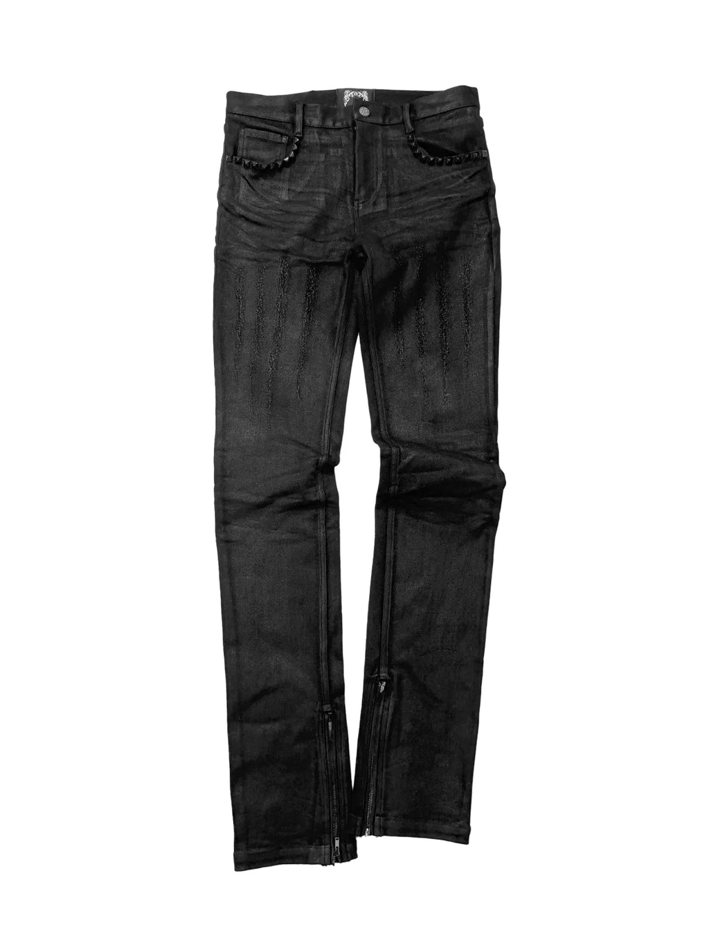 WAXED STUDDED SKINNY JEANS 前面