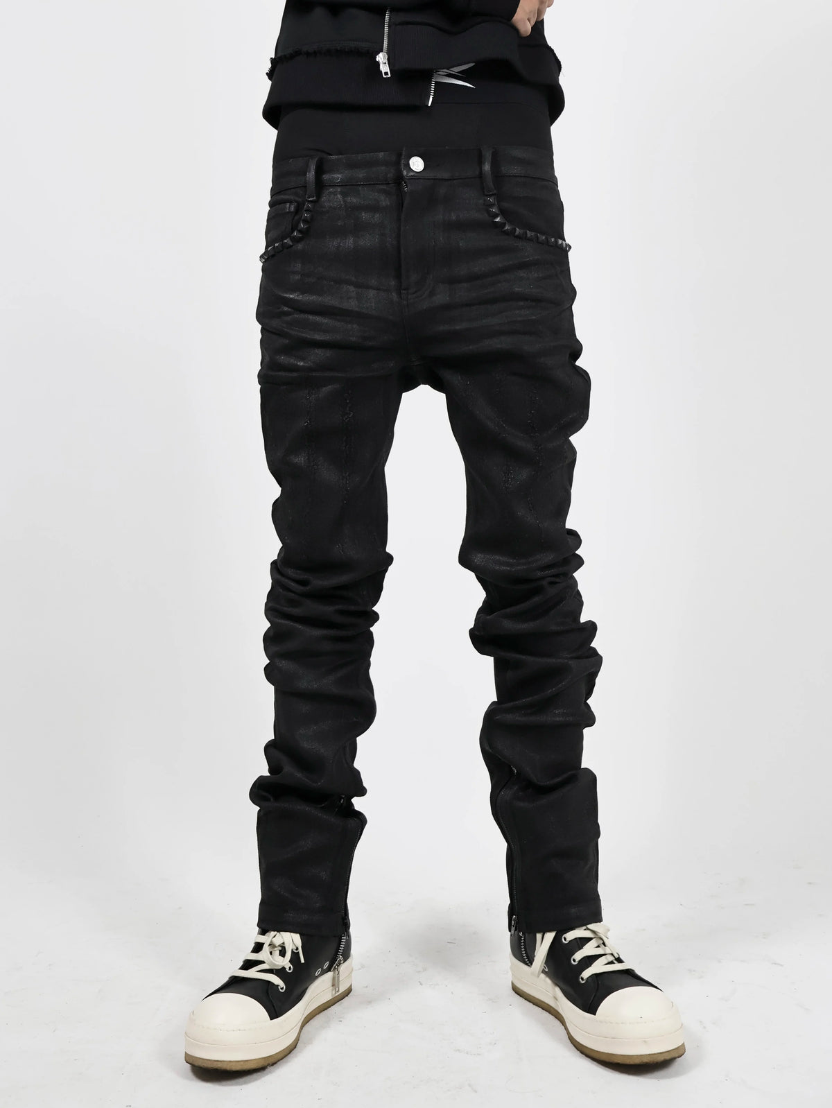WAXED STUDDED SKINNY JEANS 商品写真 5