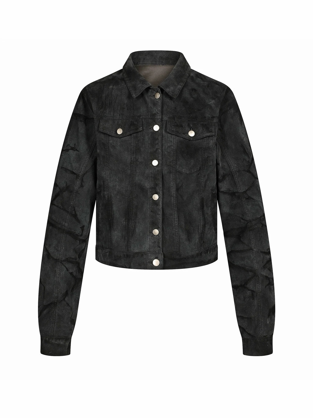 DISTRESSED SUEDE EFFECT CROPPED JACKET 前面