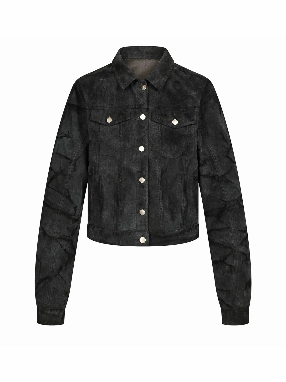 DISTRESSED SUEDE EFFECT CROPPED JACKET 前面